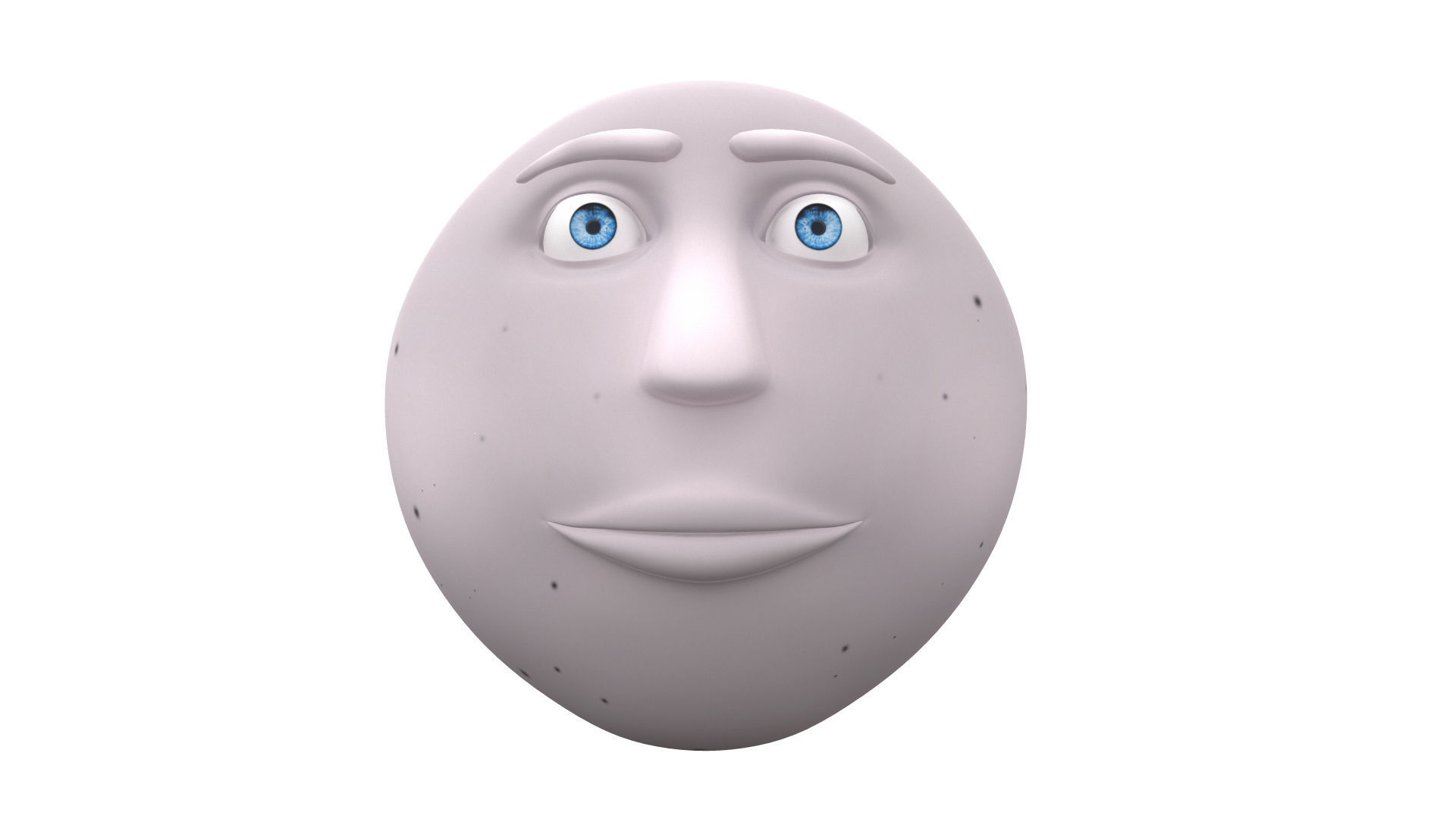 Moon face rigged 3dmodel Low-poly 3D model_5