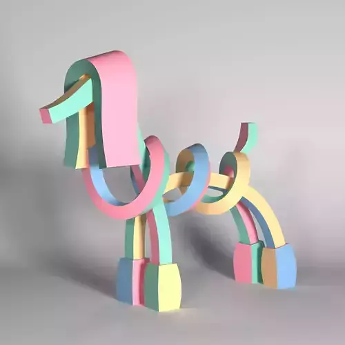 Poodle Pastel - Dog Model