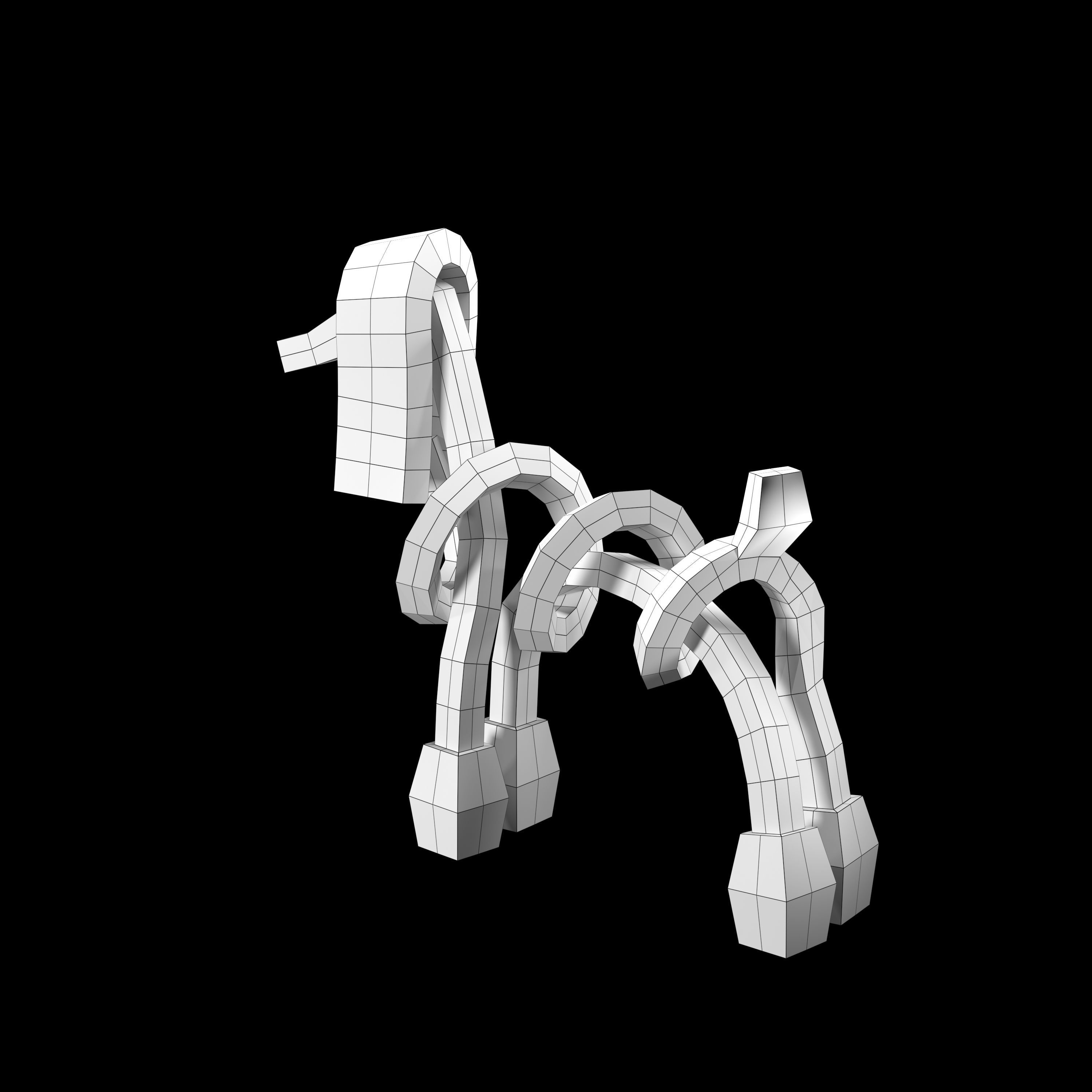 Poodle Pastel - Dog Model Low-poly 3D model_6