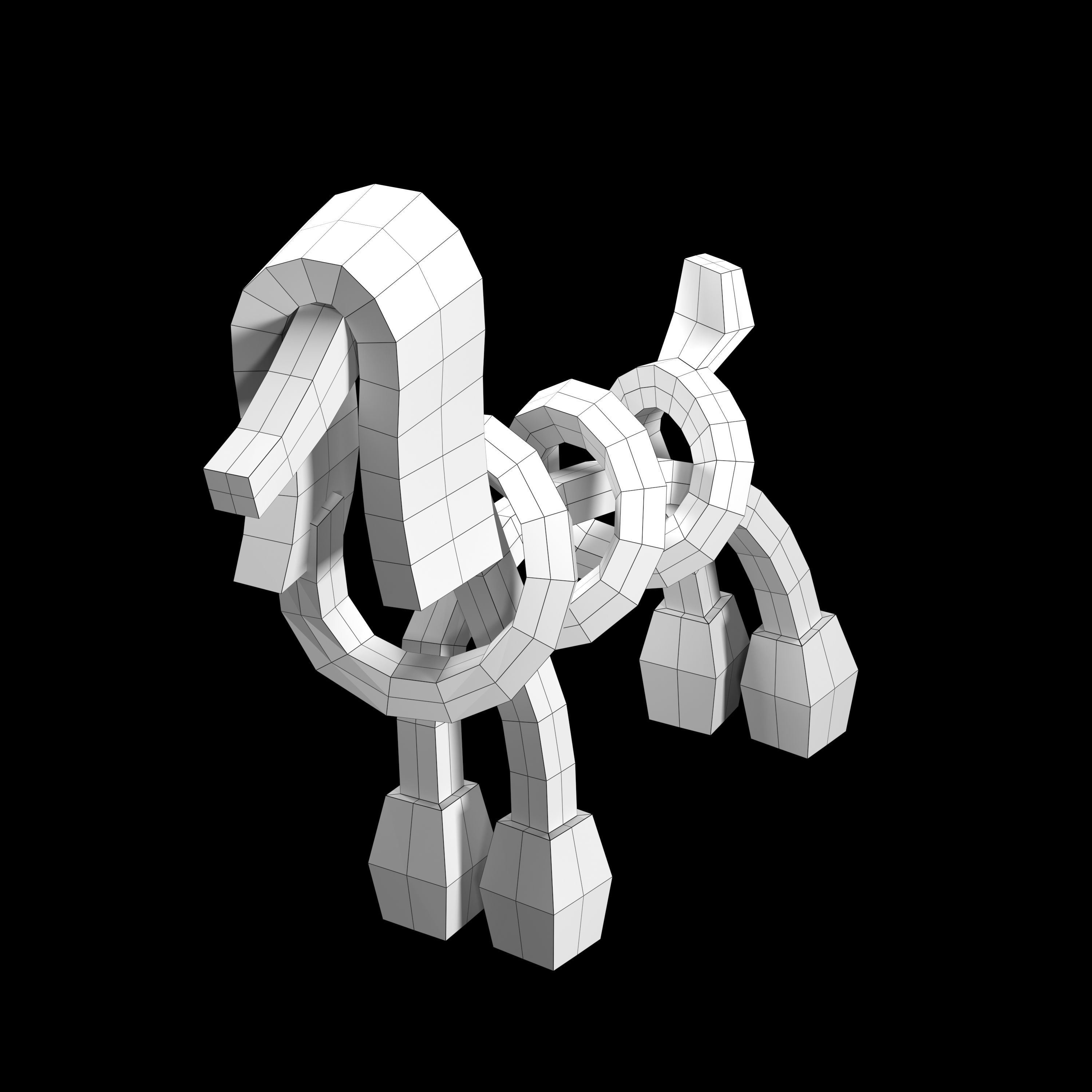 Poodle Pastel - Dog Model Low-poly 3D model_5