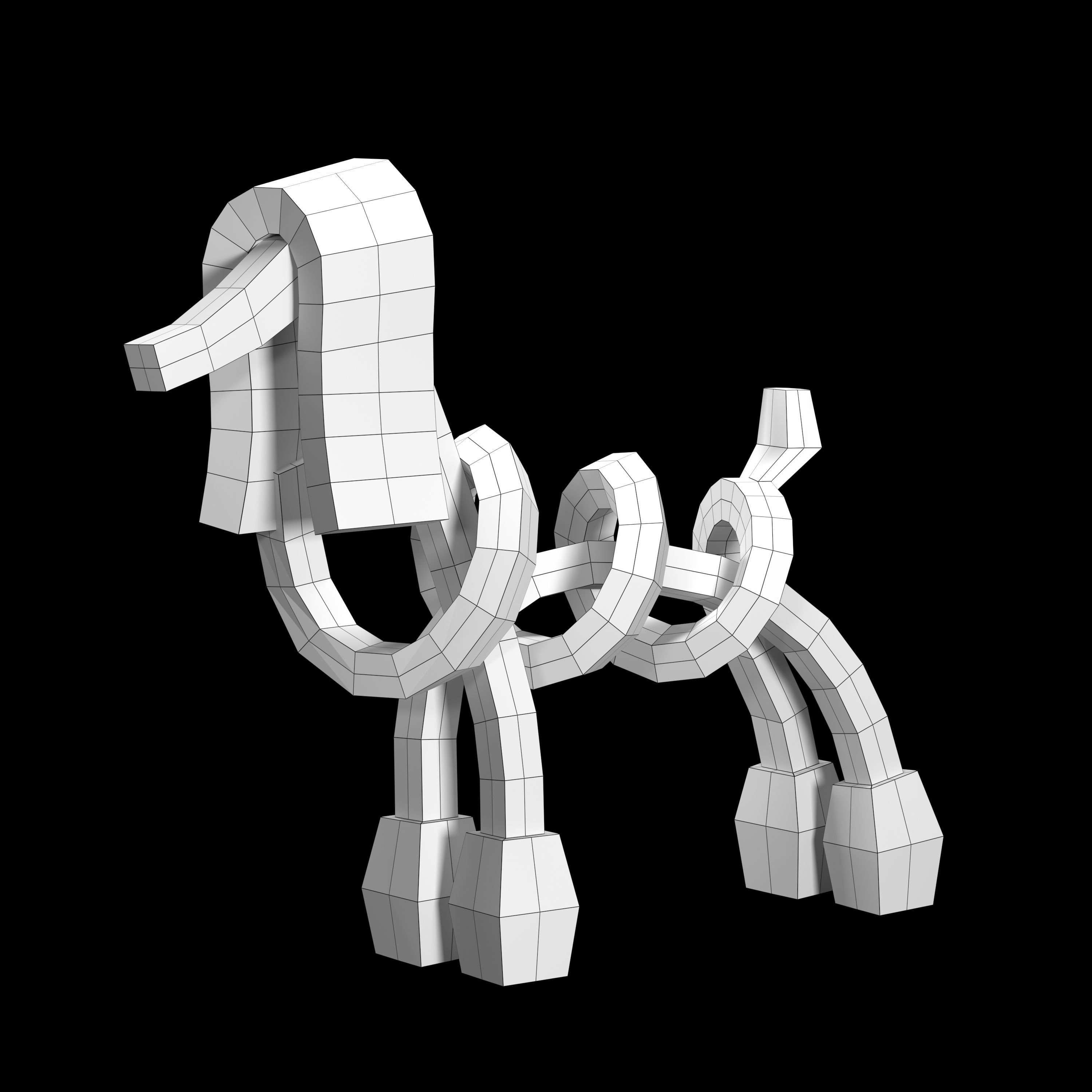 Poodle Pastel - Dog Model Low-poly 3D model_4