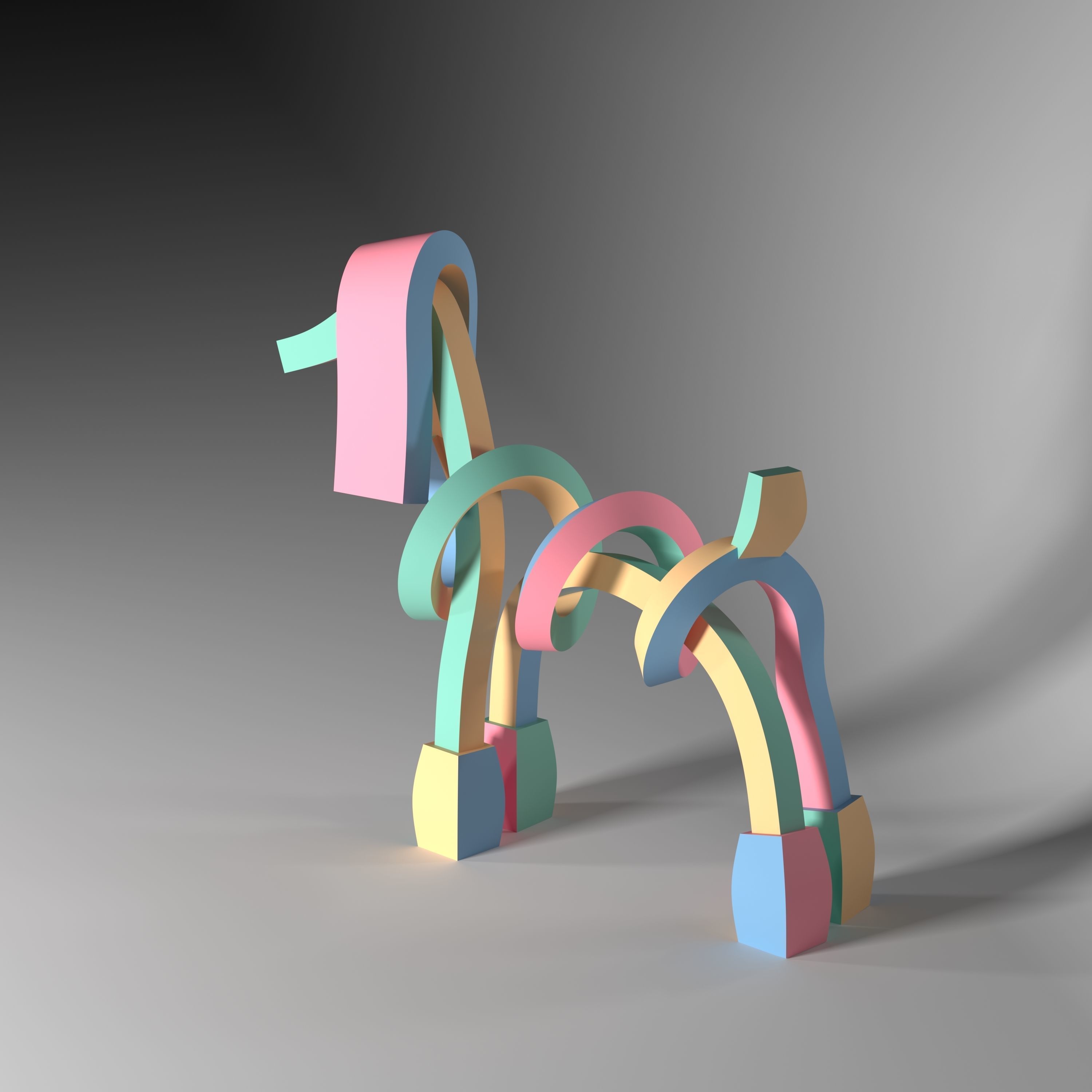 Poodle Pastel - Dog Model Low-poly 3D model_2