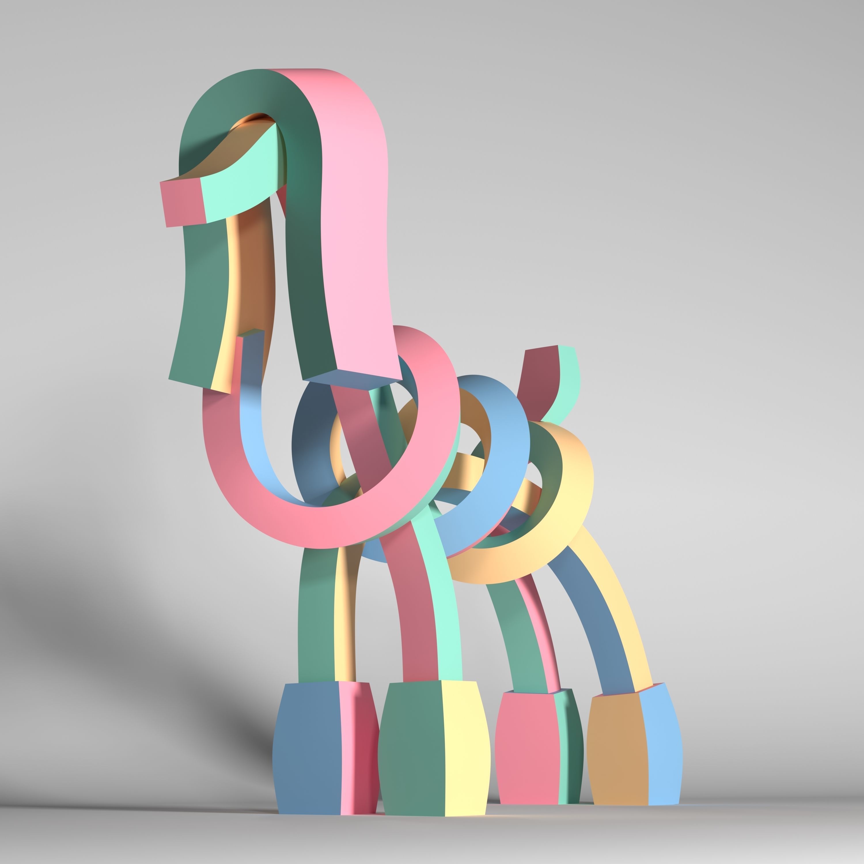 Poodle Pastel - Dog Model Low-poly 3D model_3