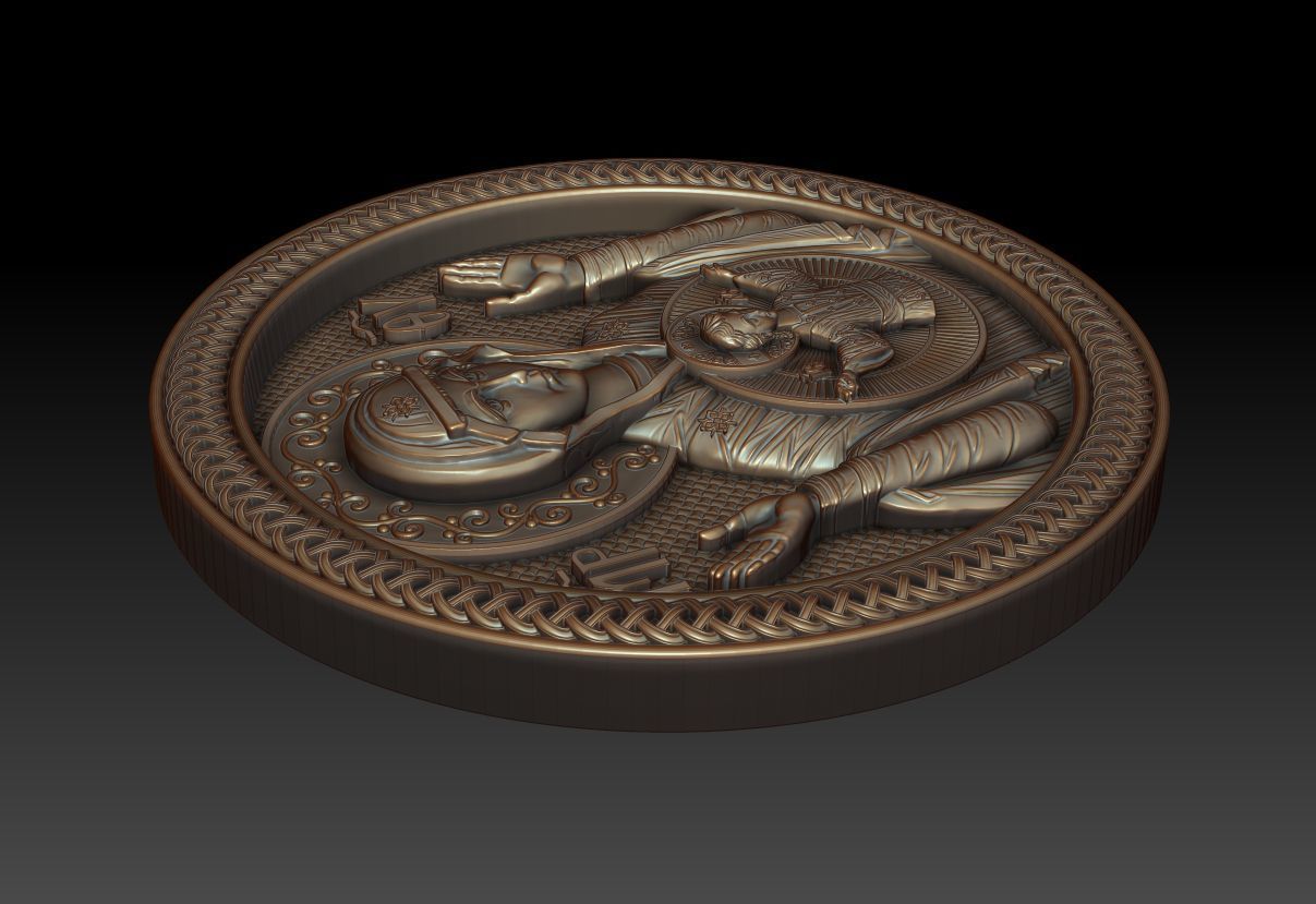 Mother of god with child 3D model_5