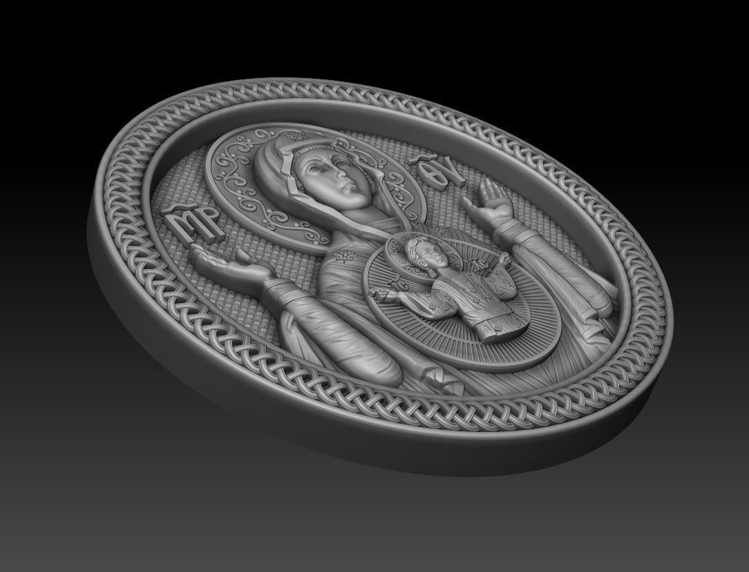 Mother of god with child 3D model_14