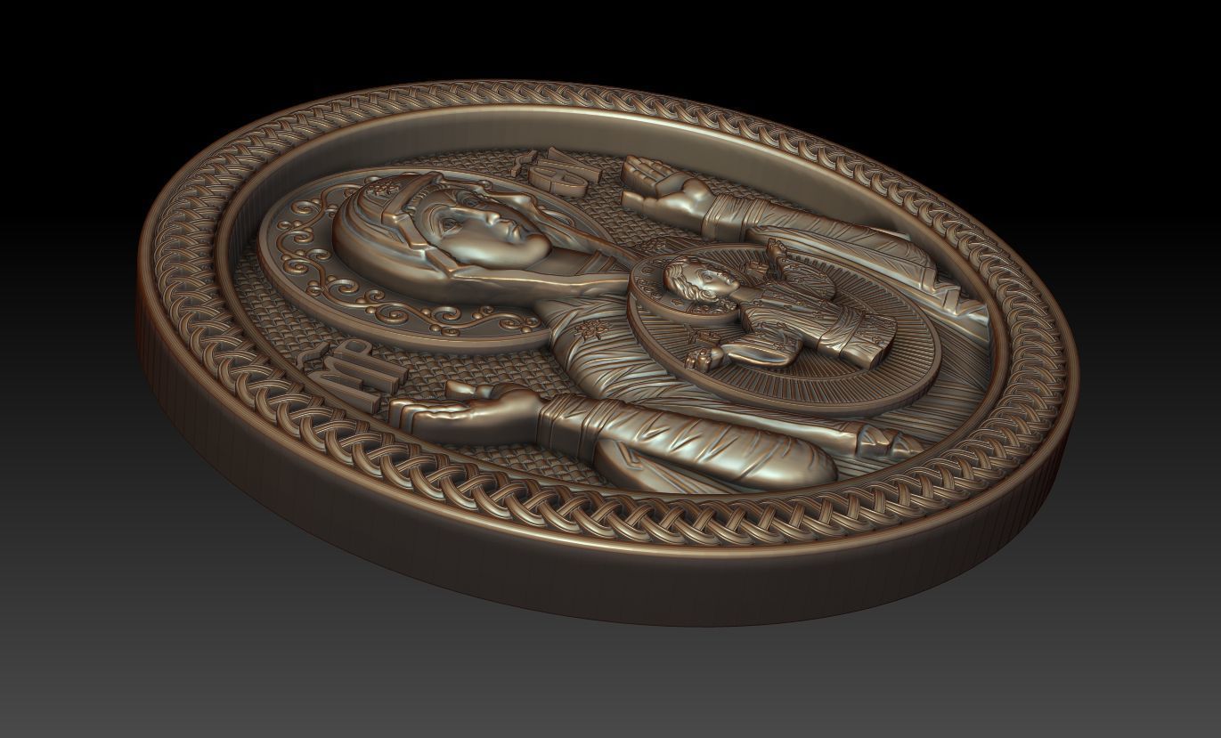 Mother of god with child 3D model_1