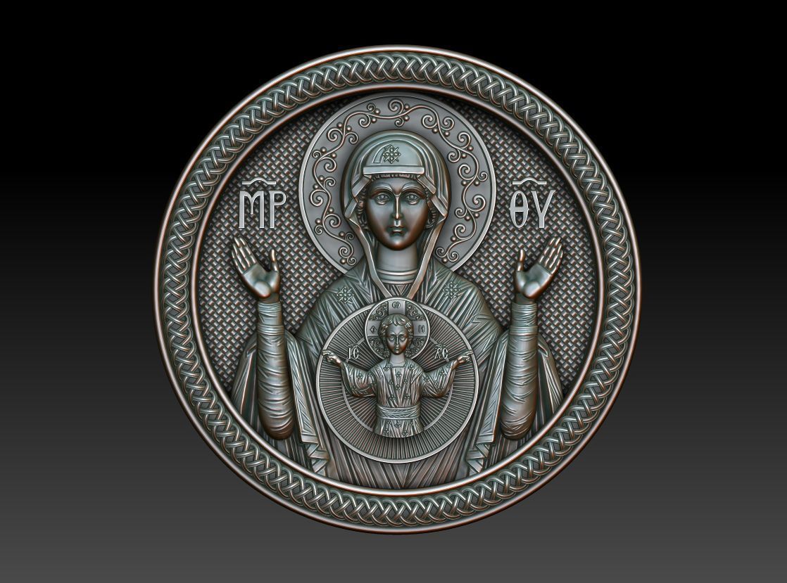Mother of god with child 3D model_10