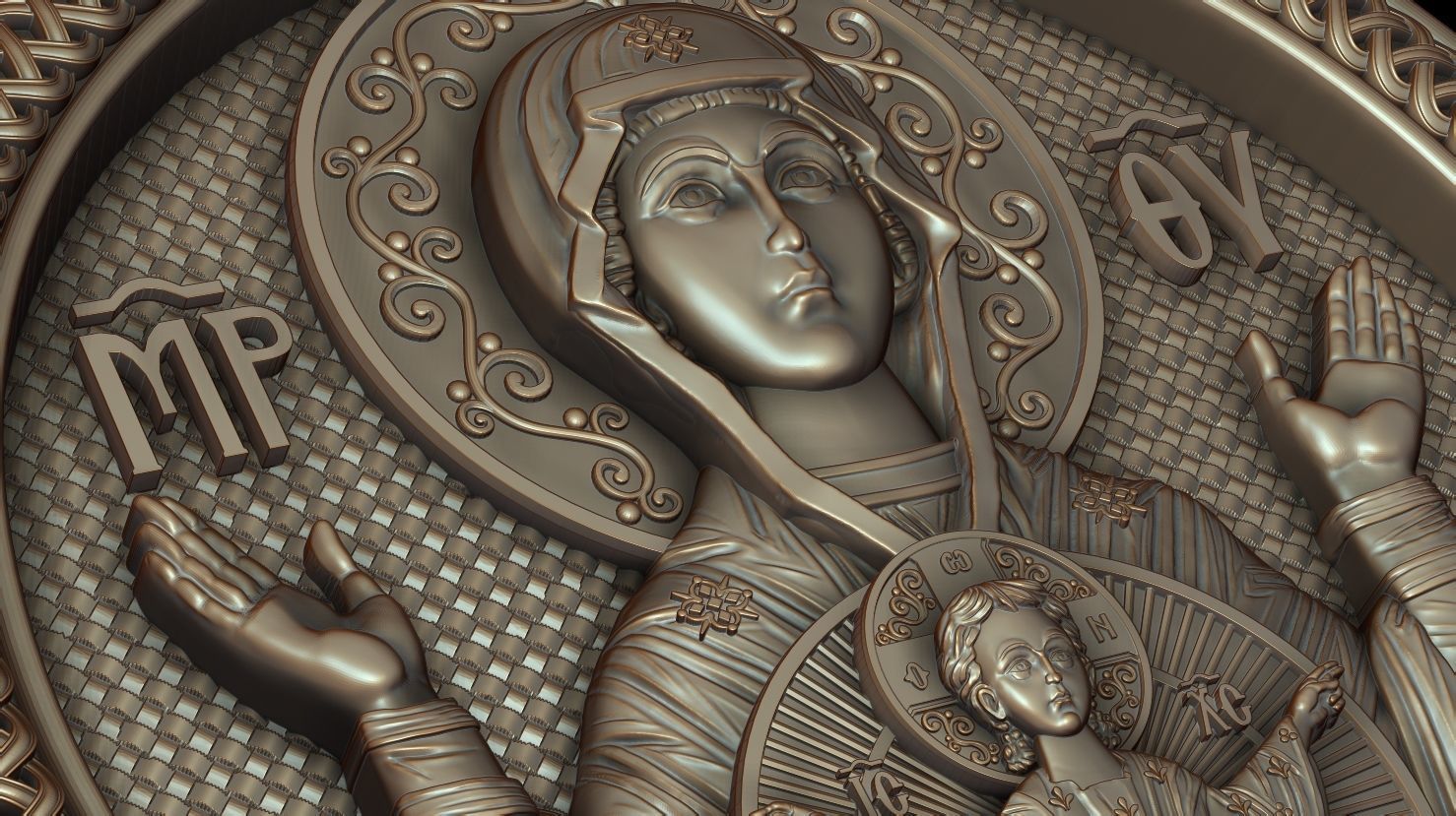 Mother of god with child 3D model_6