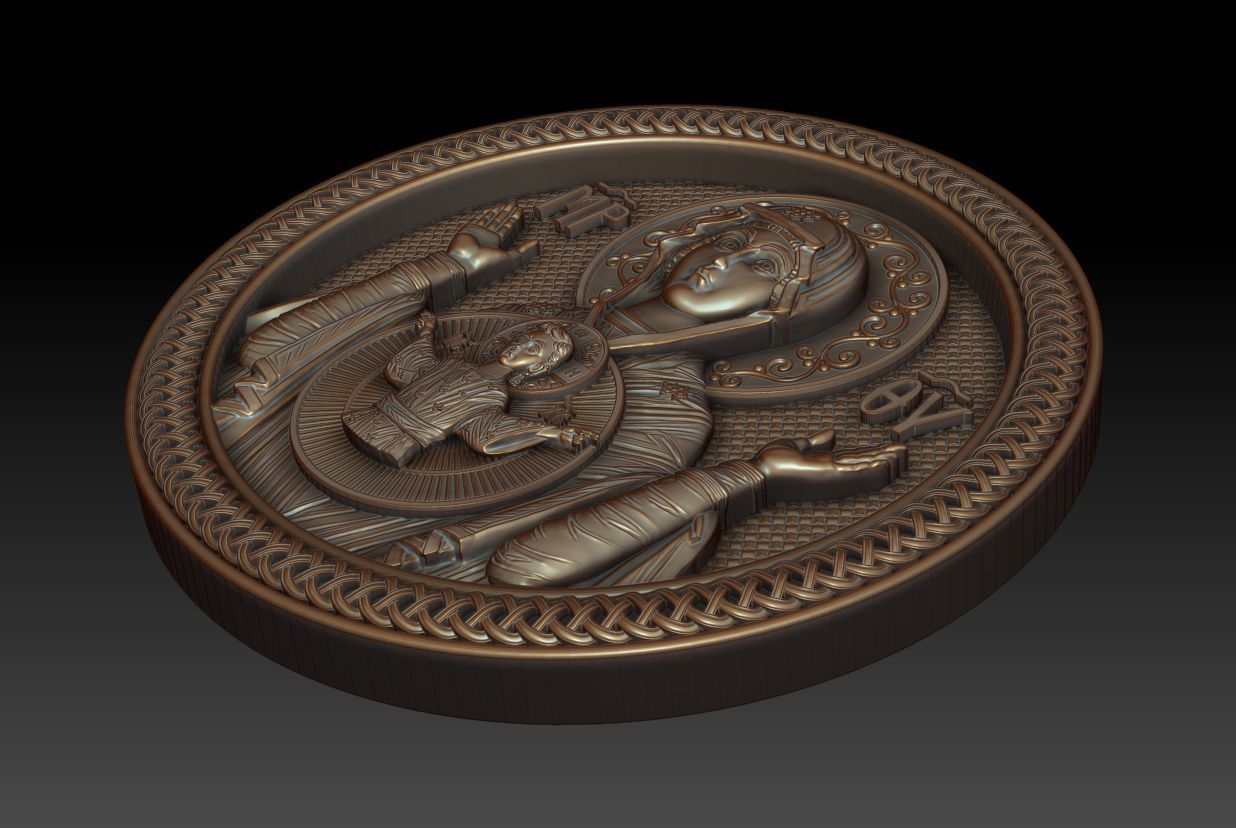 Mother of god with child 3D model_3