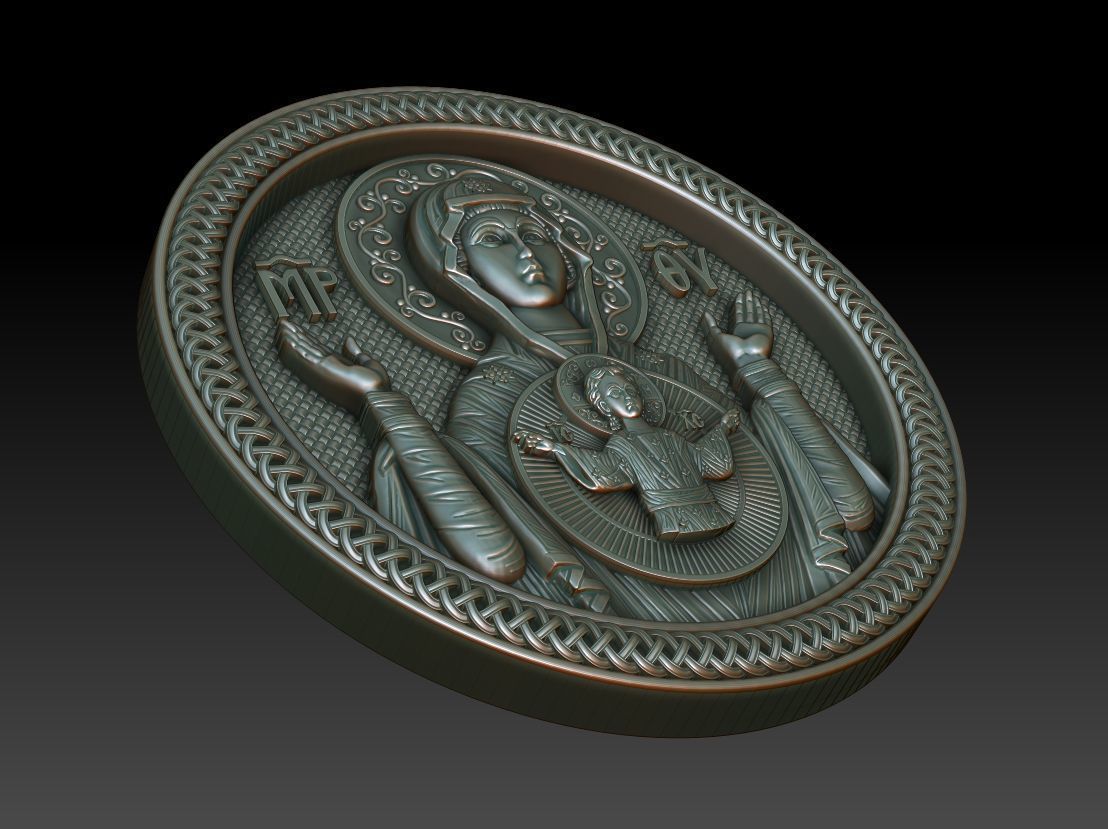 Mother of god with child 3D model_11