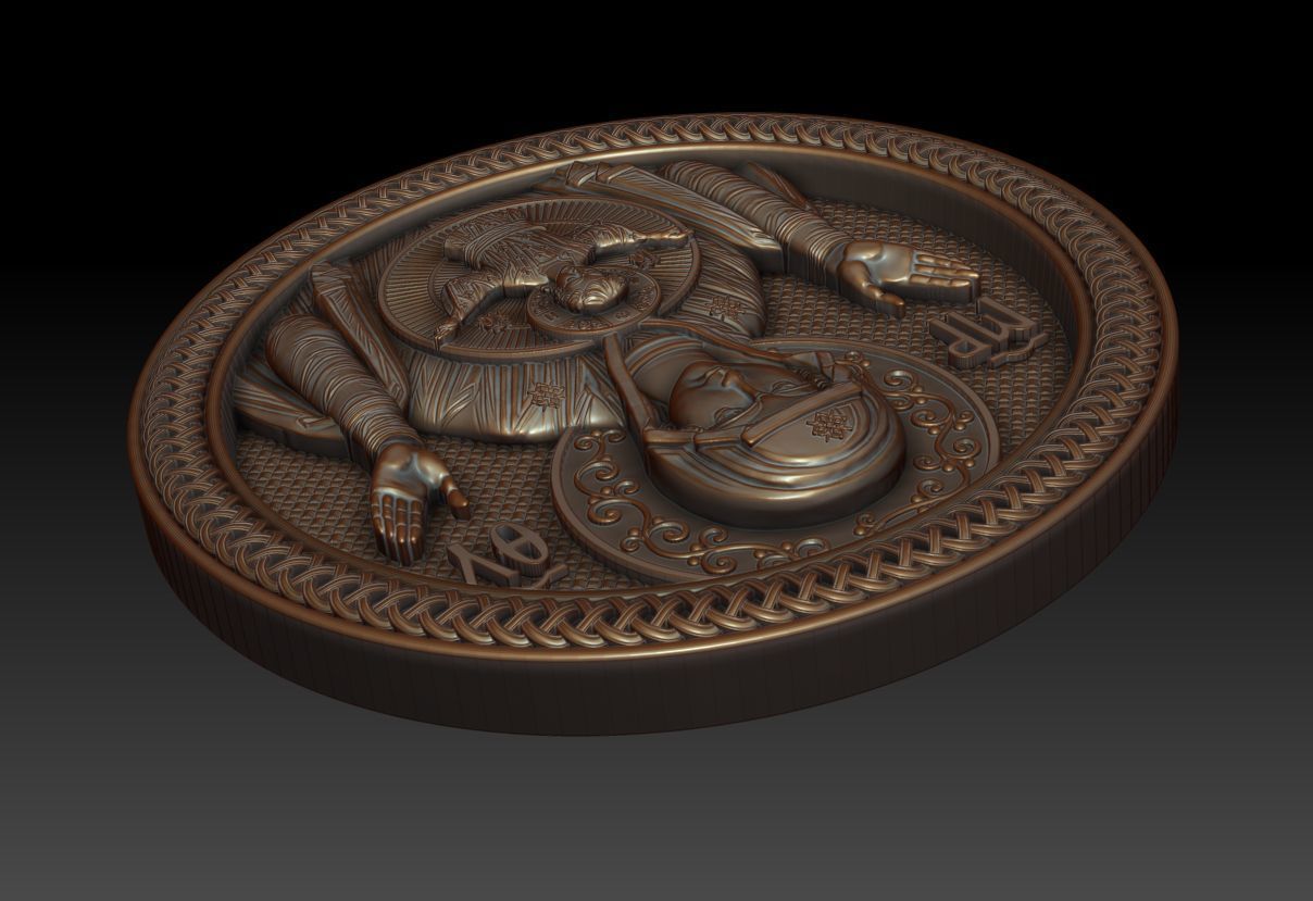 Mother of god with child 3D model_4