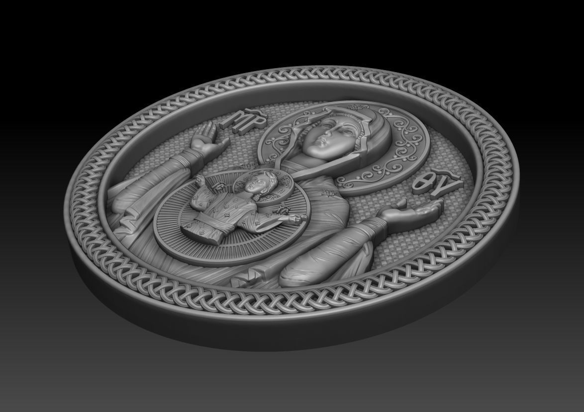 Mother of god with child 3D model_15