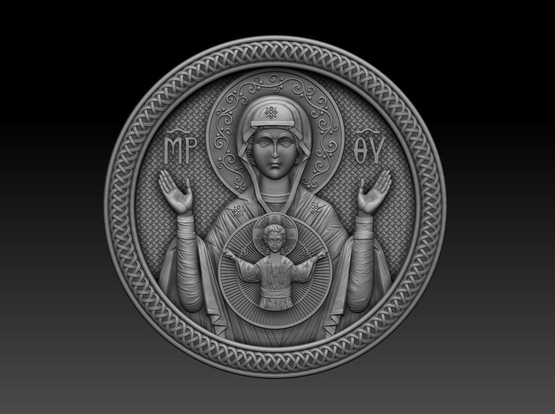 Mother of god with child 3D model_13