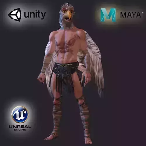 Eagle man  High quality character full Rigged and Animated 