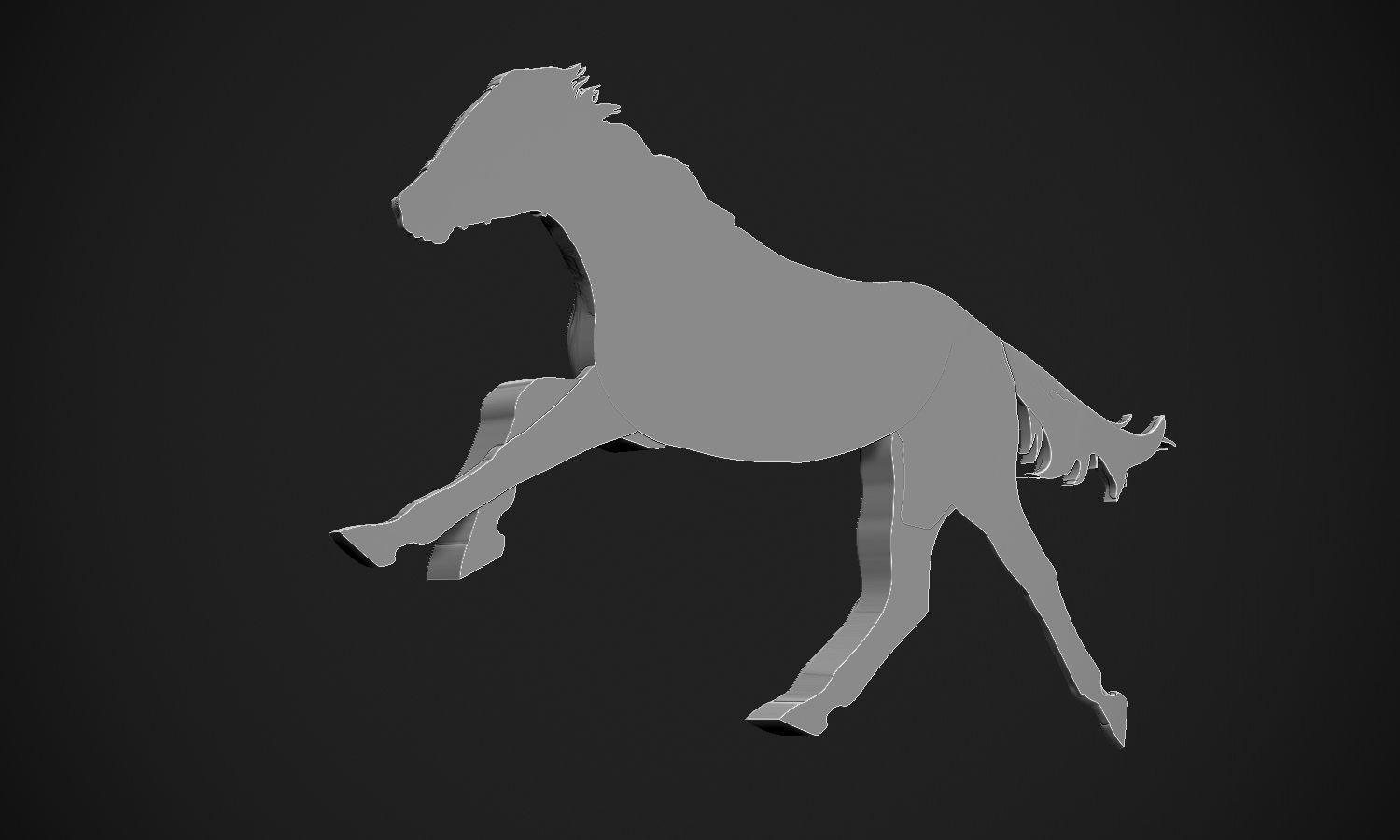 Running Horse Bas Relief 3D print model_5