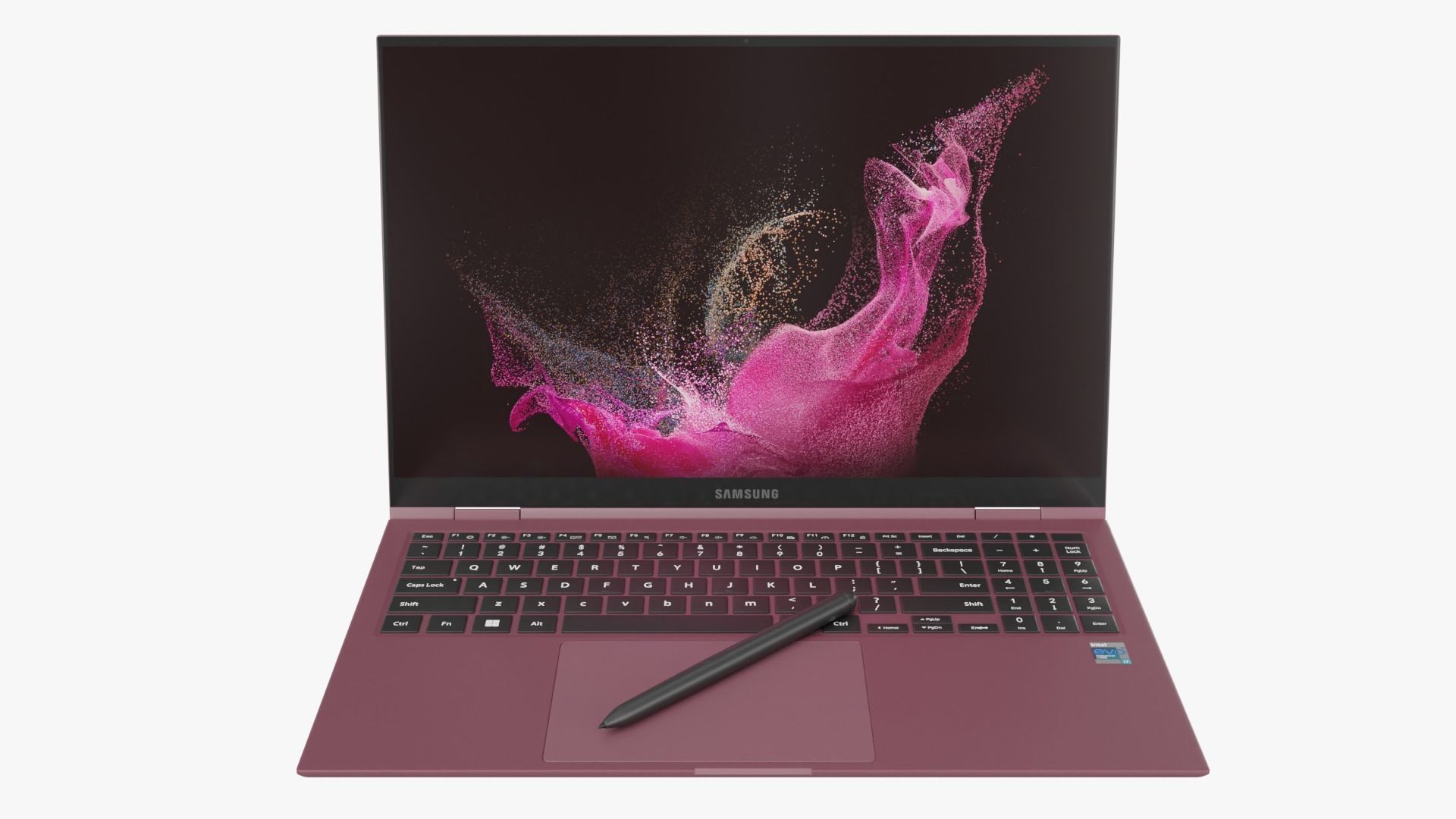 Galaxy Book 2 Pro 360 Burgundy 3D model_1