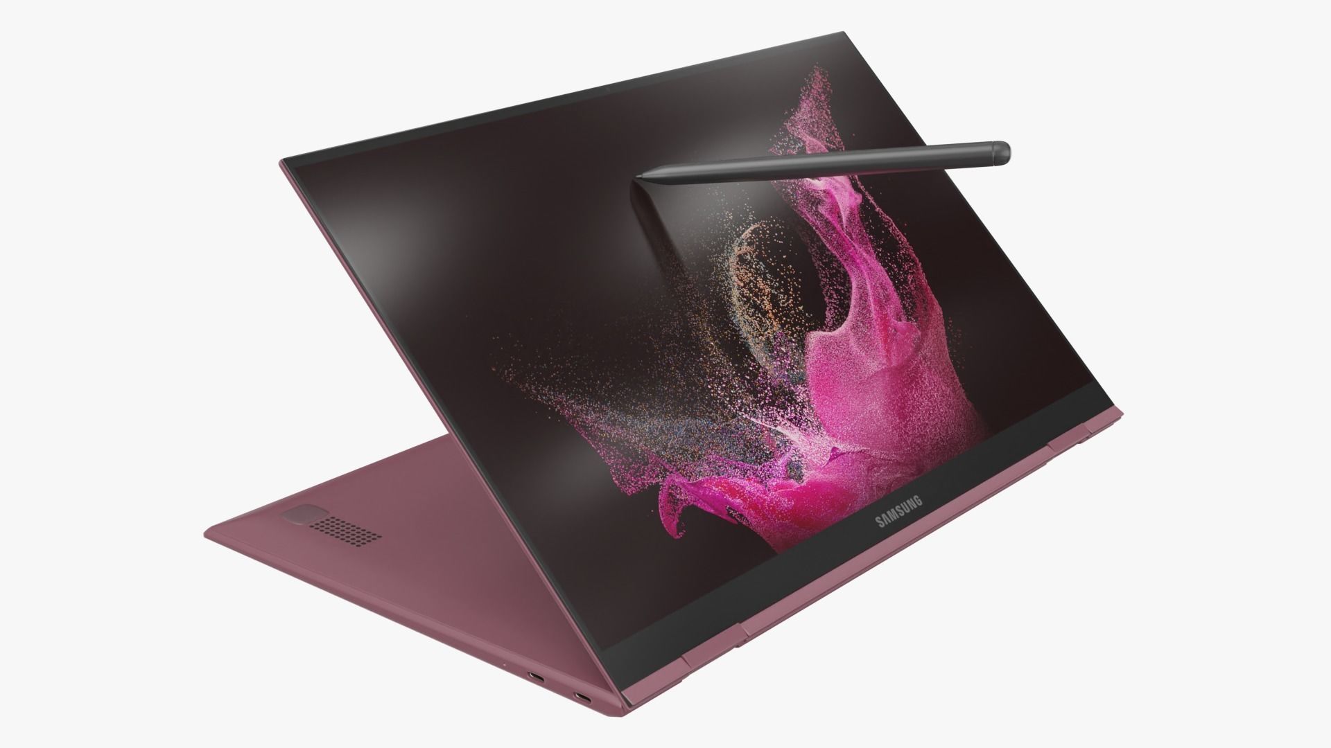 Galaxy Book 2 Pro 360 Burgundy 3D model_2