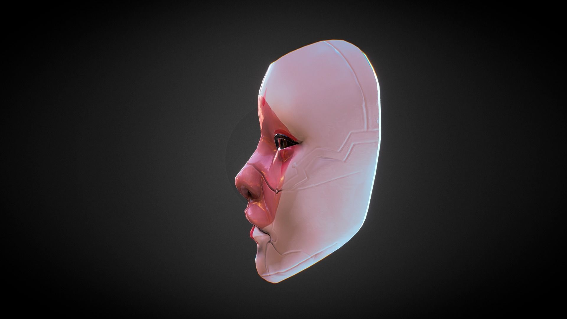 Ghost in the Shell Geisha Mask 3D model_1
