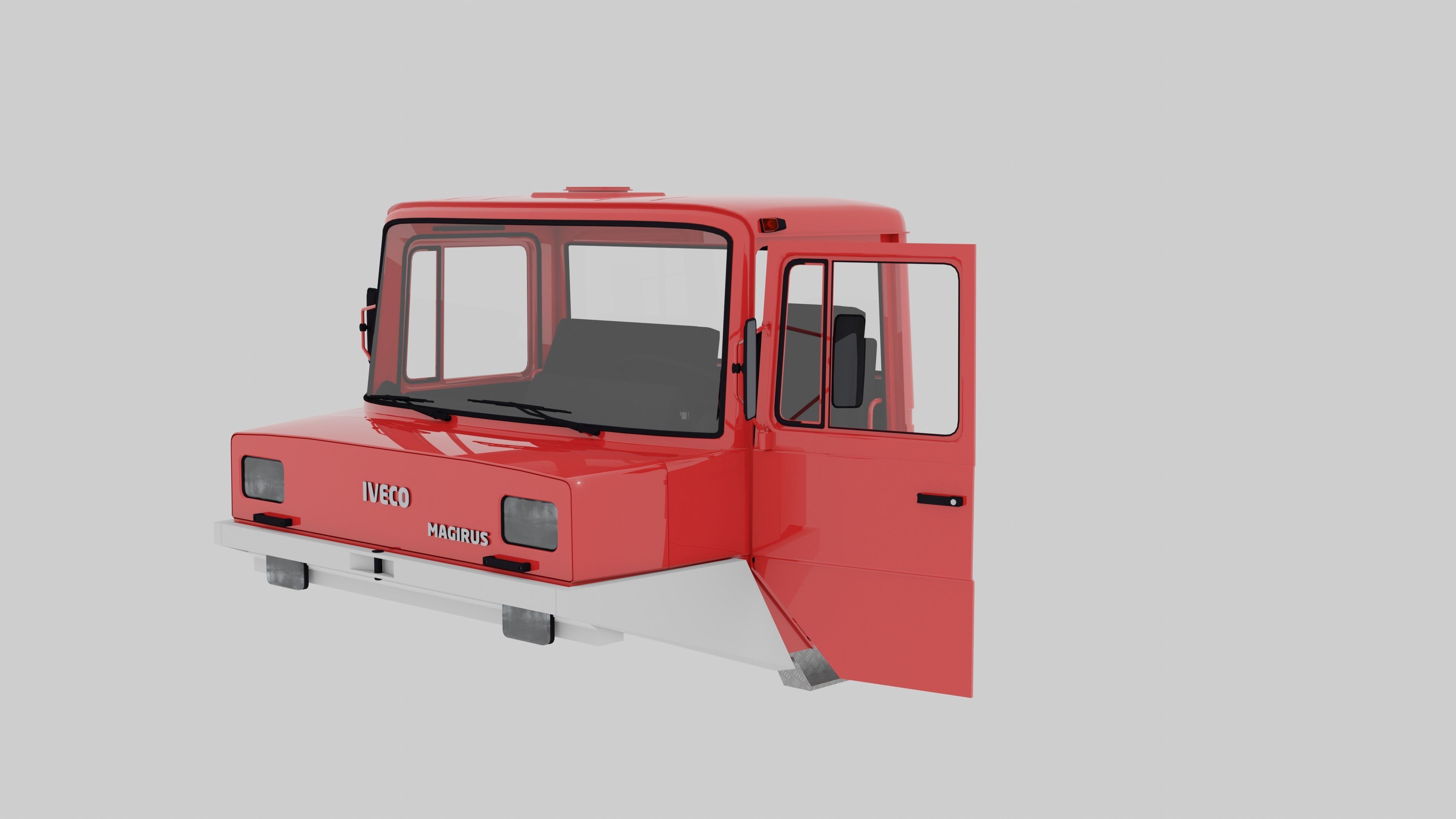 Iveco Magirus NB Cab  Feuerwehr  w Interior 3D model_1