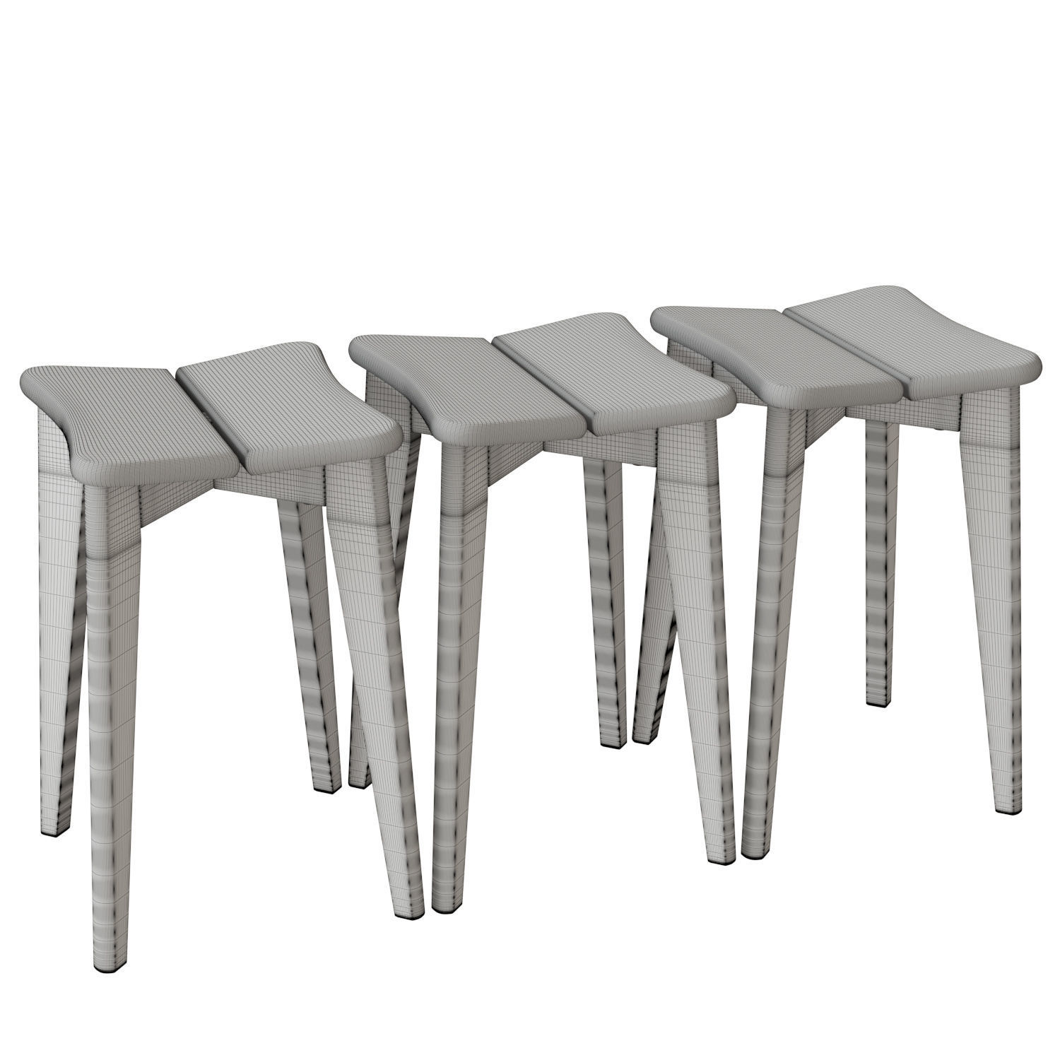 Trefle Stool 3D model_4