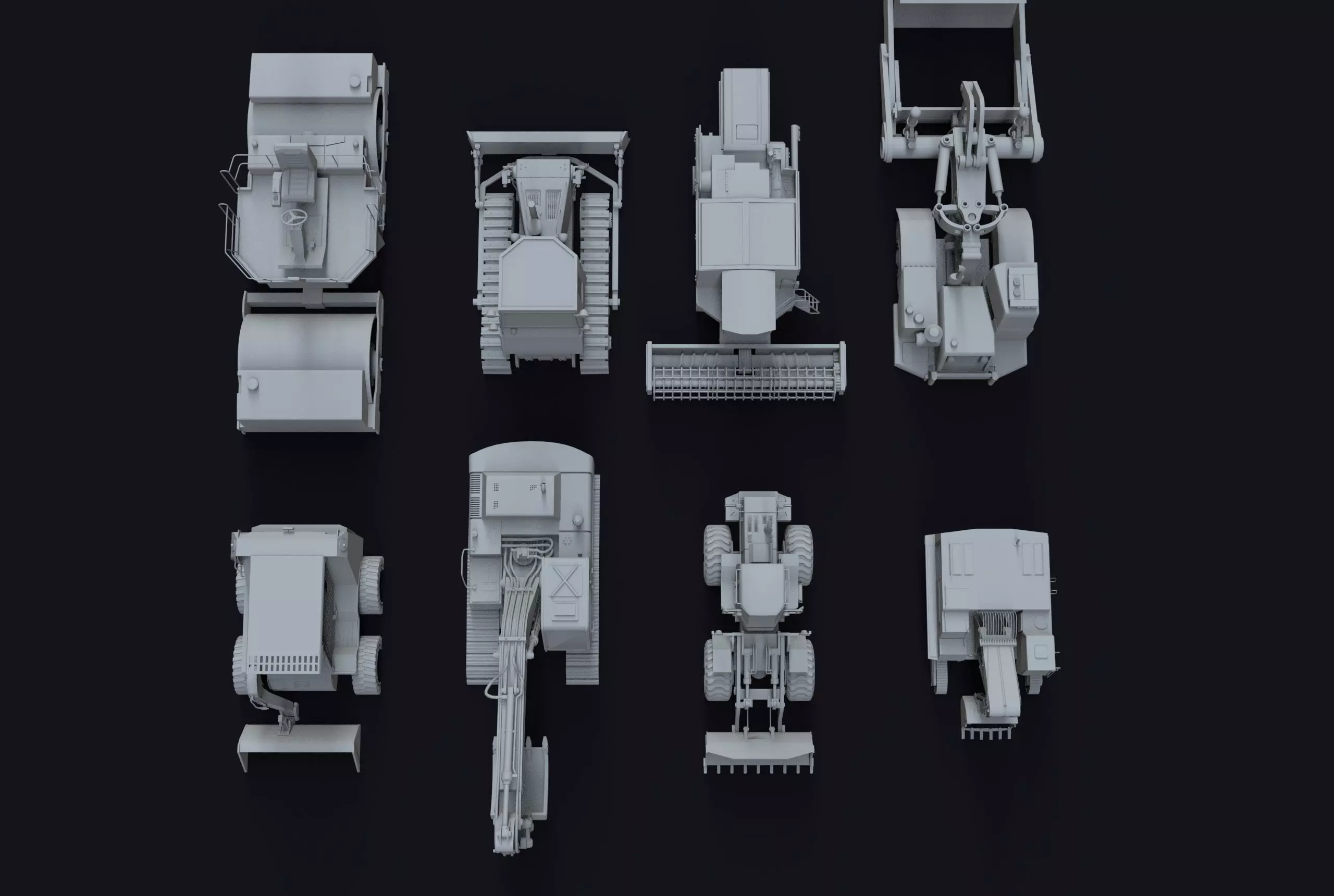 Loader Pack Low-poly 3D model_0