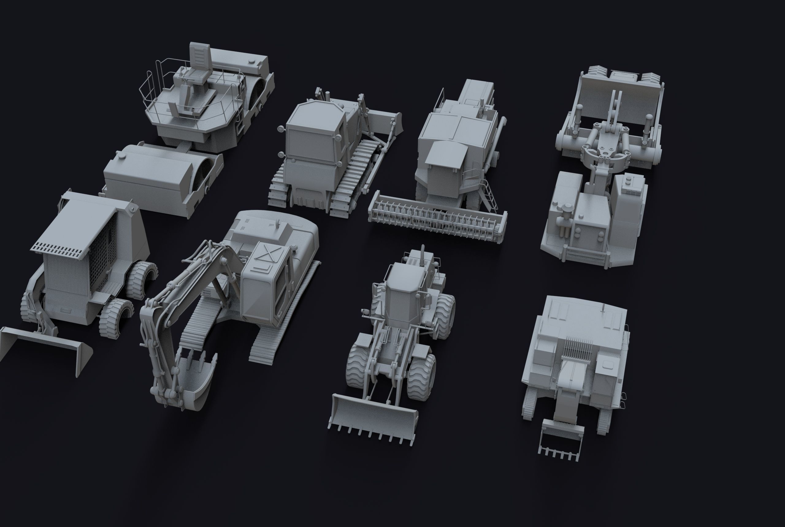 Loader Pack Low-poly 3D model_2