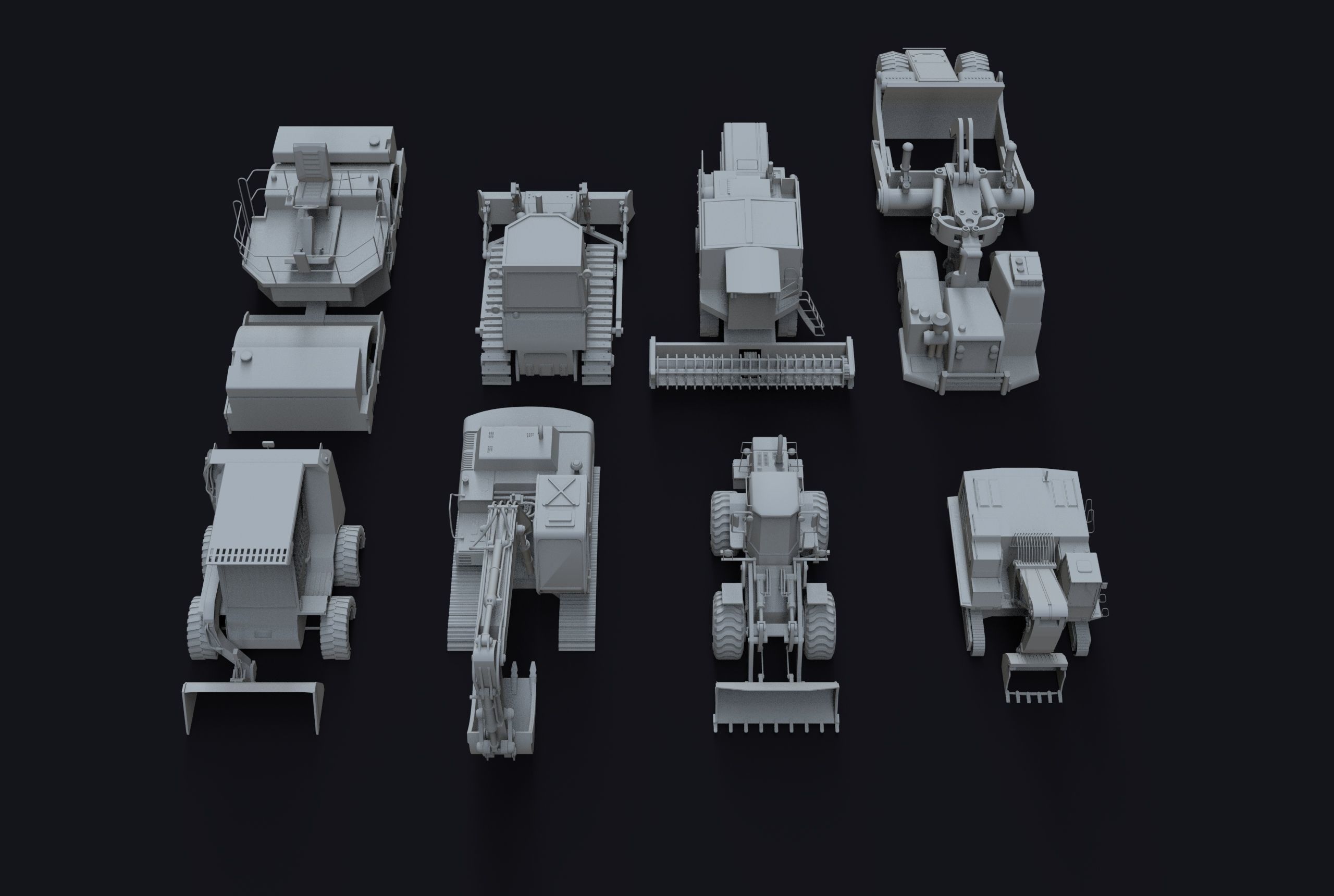 Loader Pack Low-poly 3D model_1