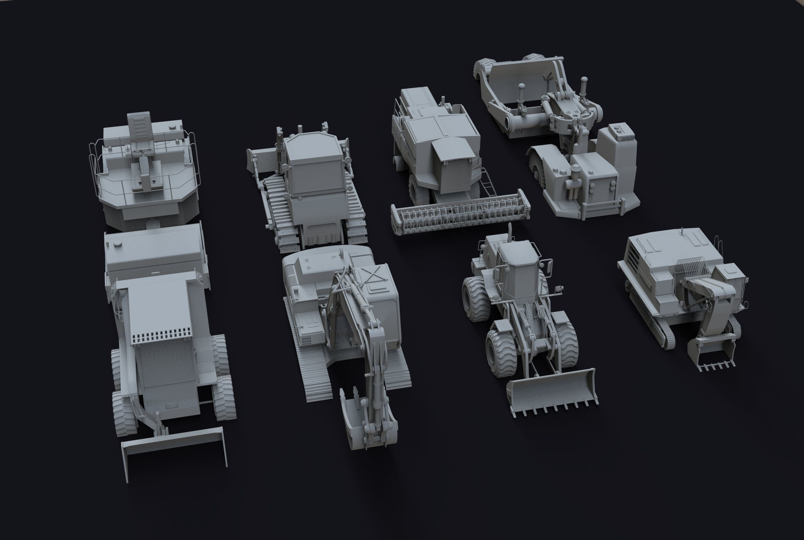 Loader Pack Low-poly 3D model_3