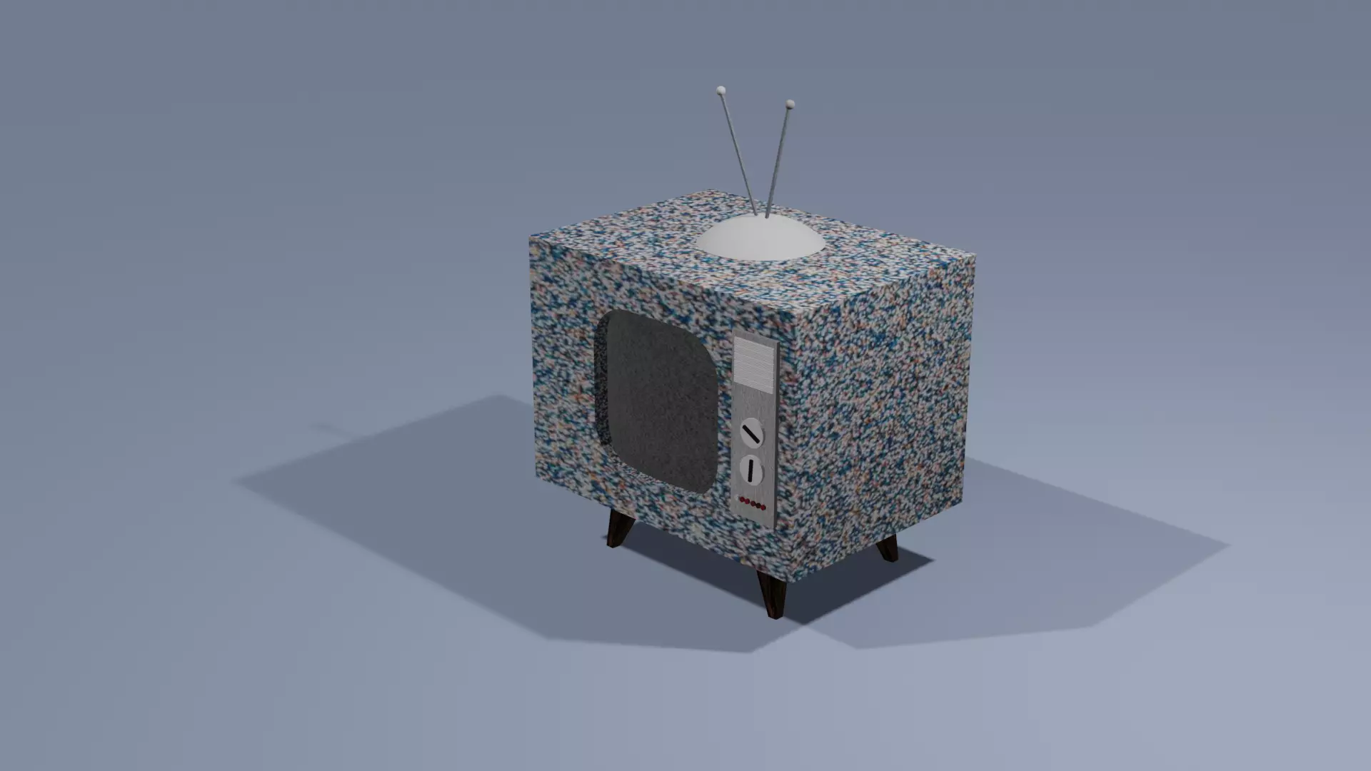 television old tv Low-poly 3D model_0