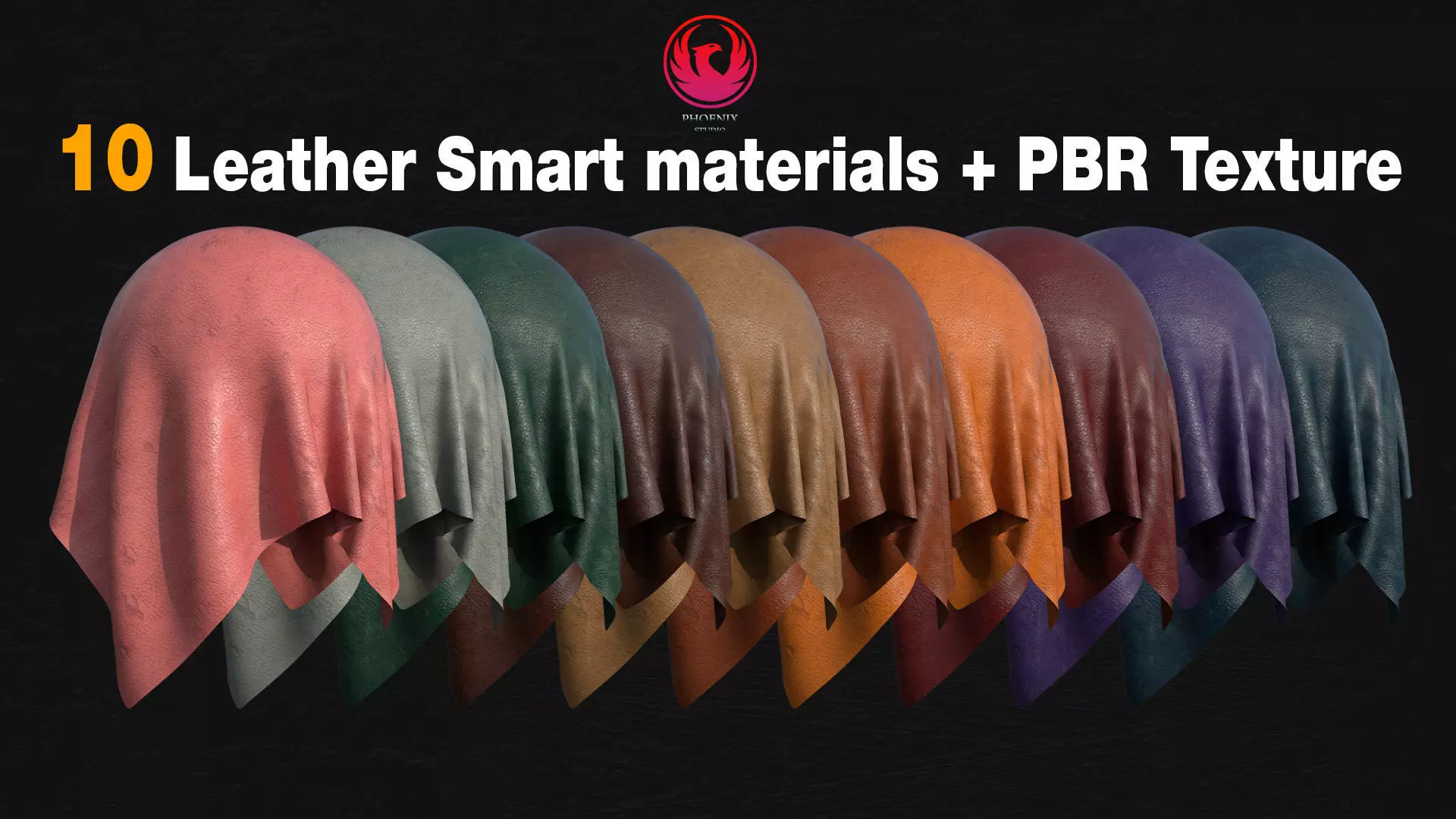 10 High Quality Leather Smart Materials 4k PBR Texture -VOL02 Texture