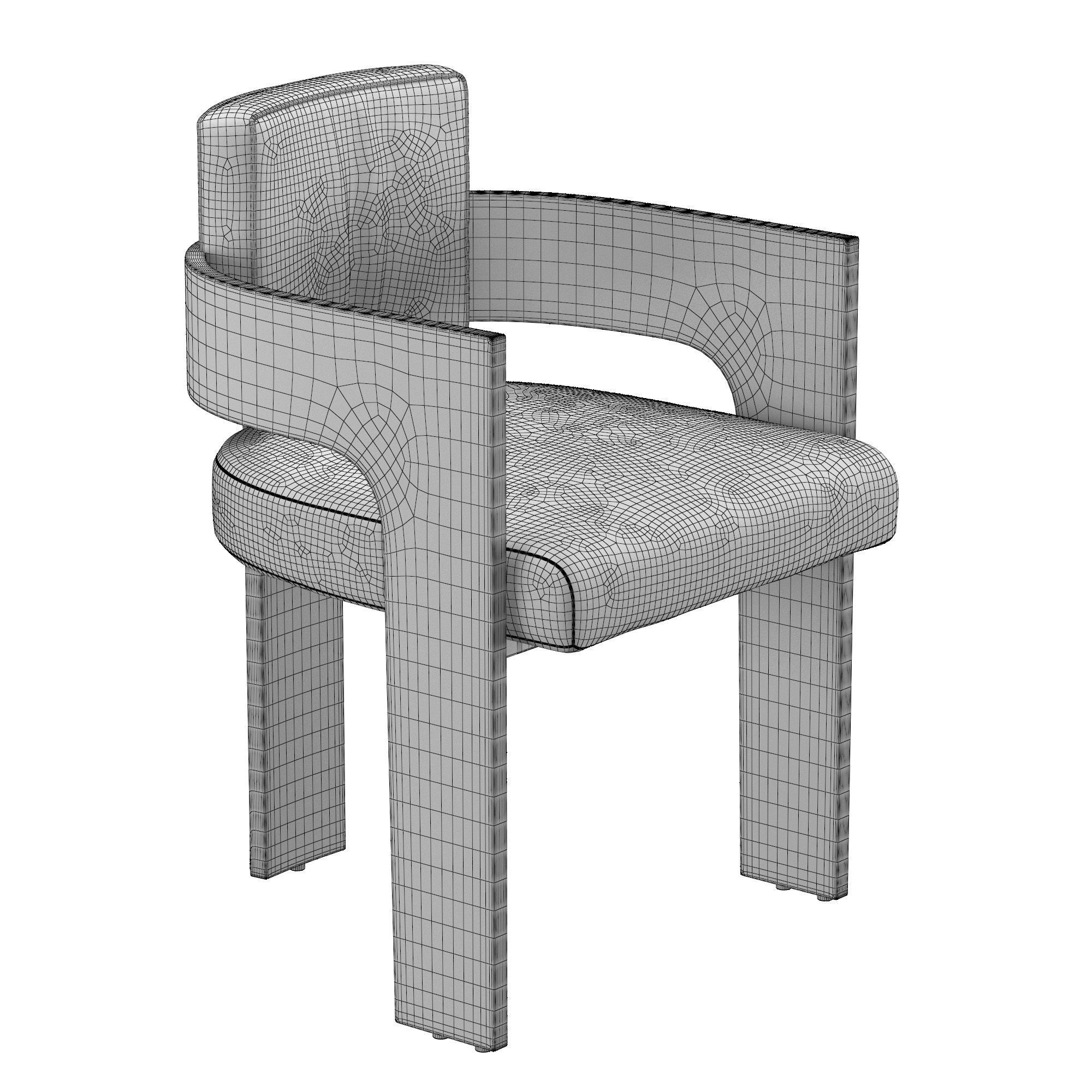 C Back Chair 3D model_6