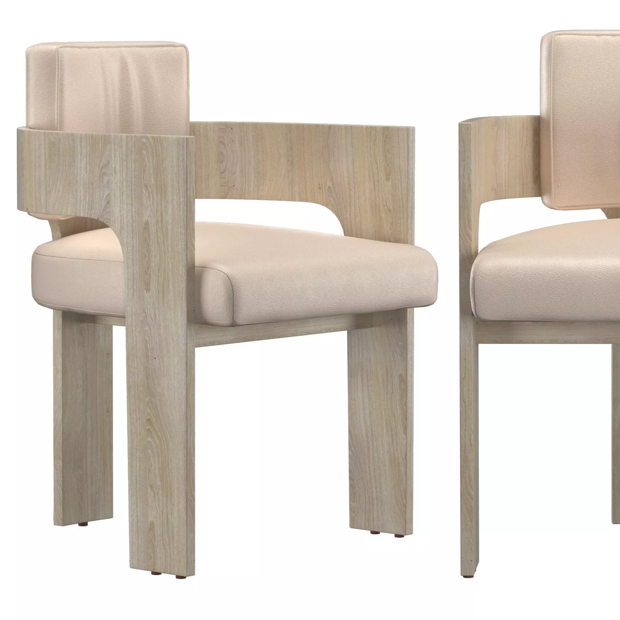 C Back Chair 3D model_0