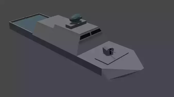 Low-poly military boat