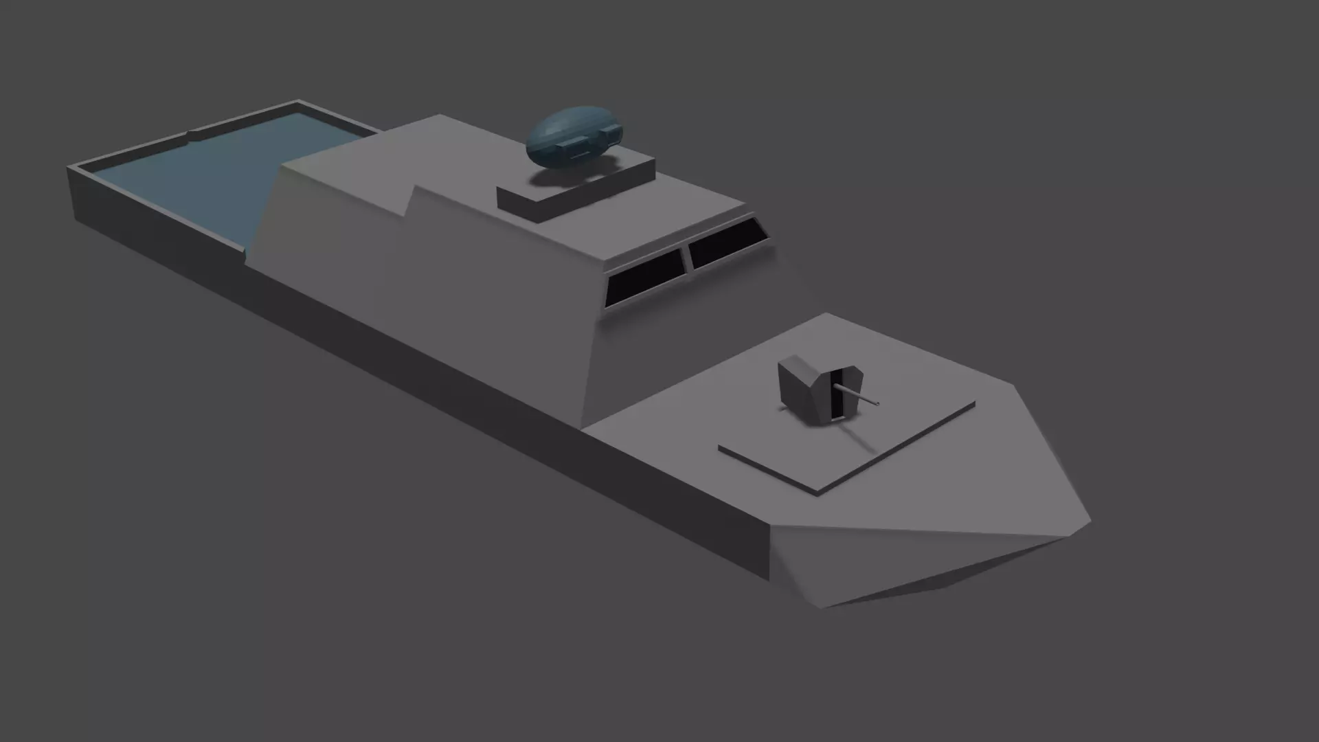 Low-poly military boat Free low-poly 3D model