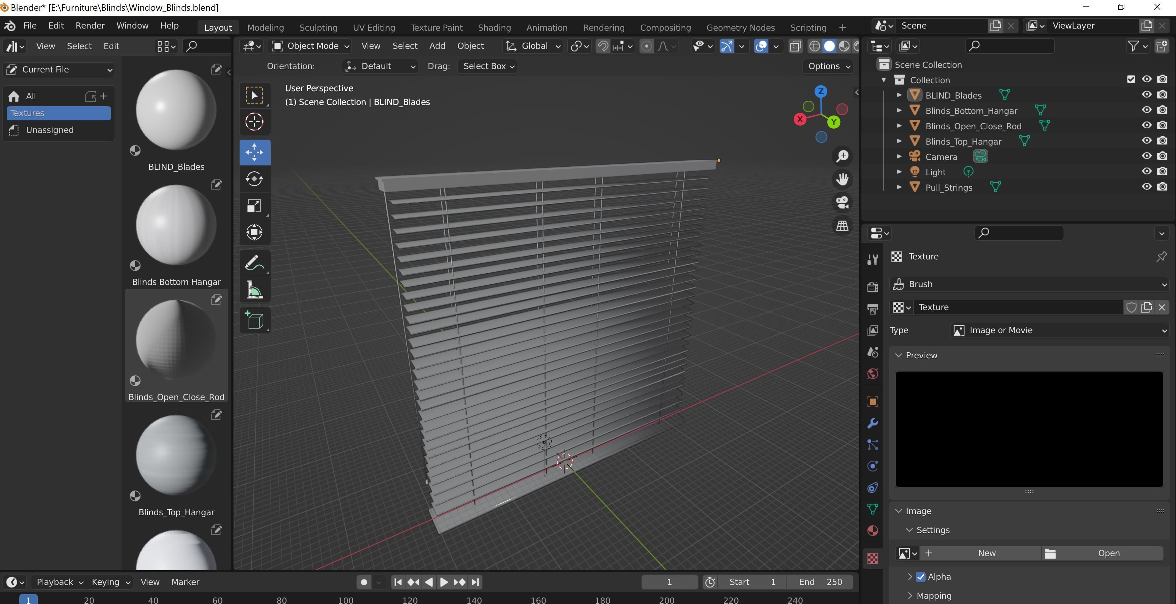 Window Blinds Low-poly 3D model_2