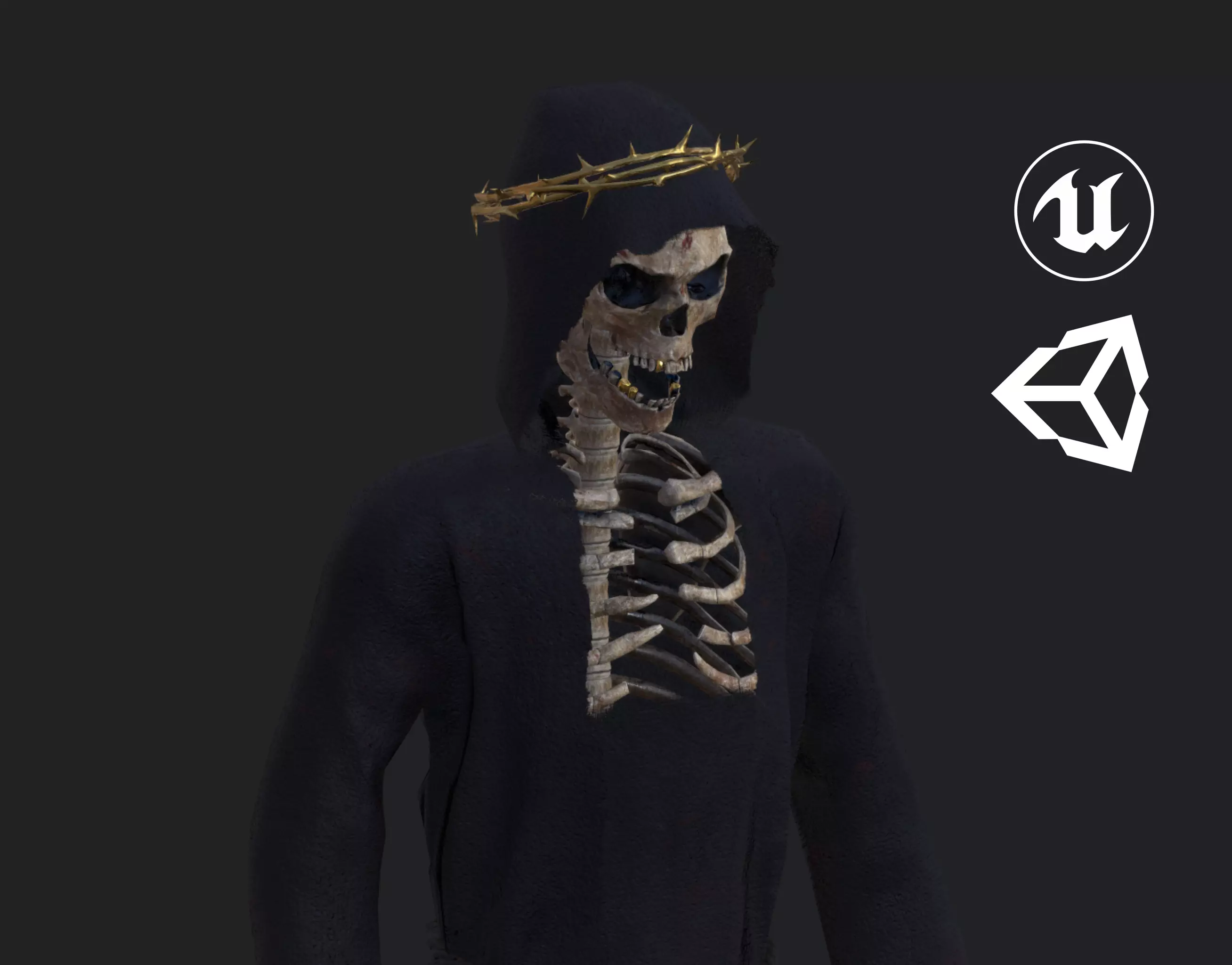 Grim Reaper Low-poly 3D model_0