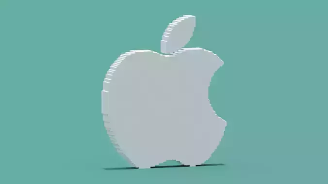 Voxel Apple Logo 