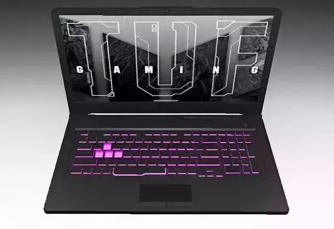 High poly model of laptop 3D model