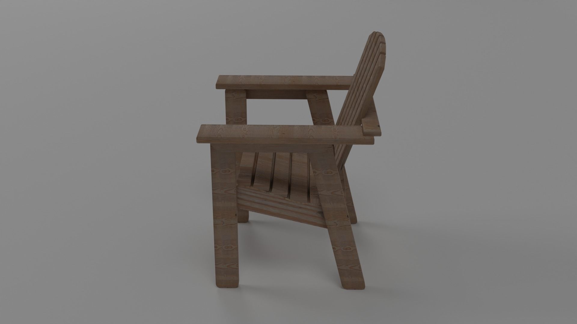 Outdoor Chair Low-poly 3D model_2