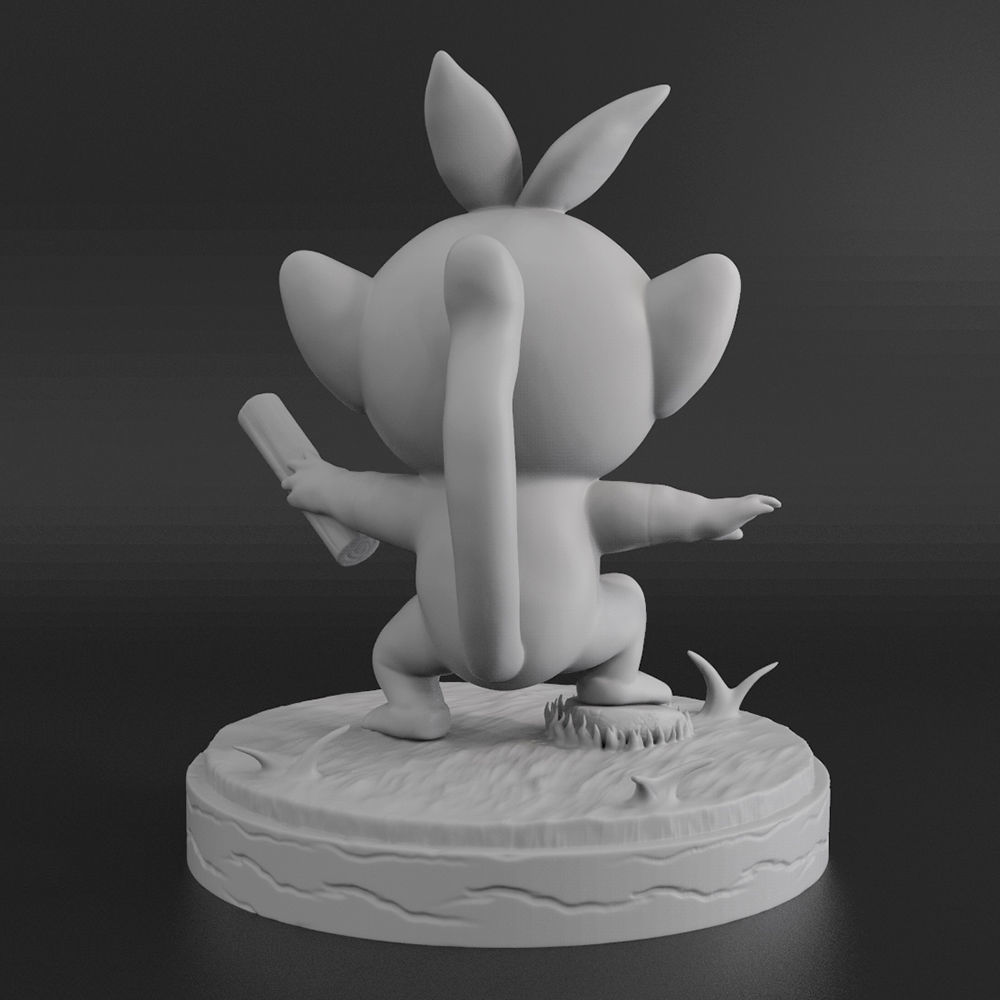 Pokemon Grookey 3D print model_3