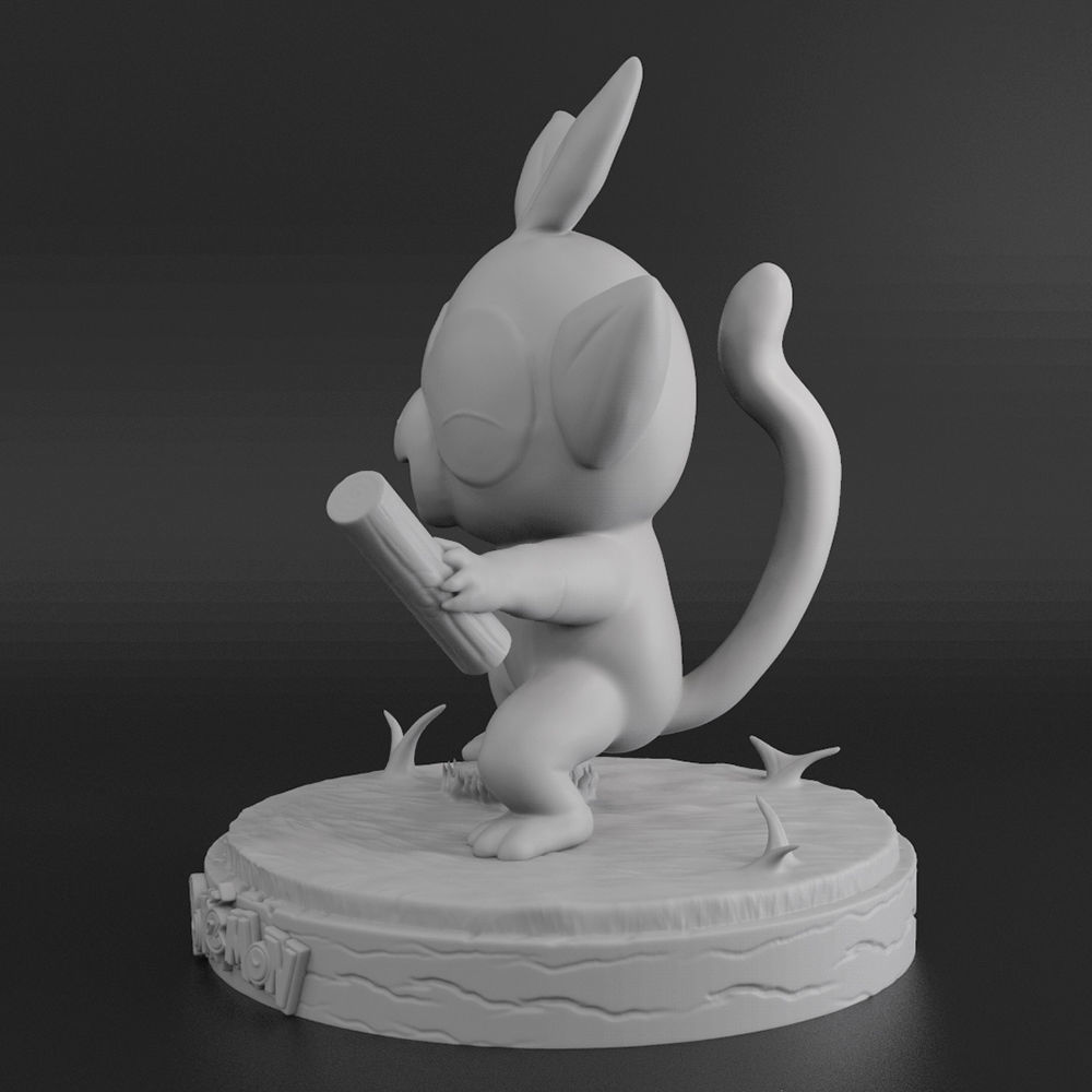 Pokemon Grookey 3D print model_2