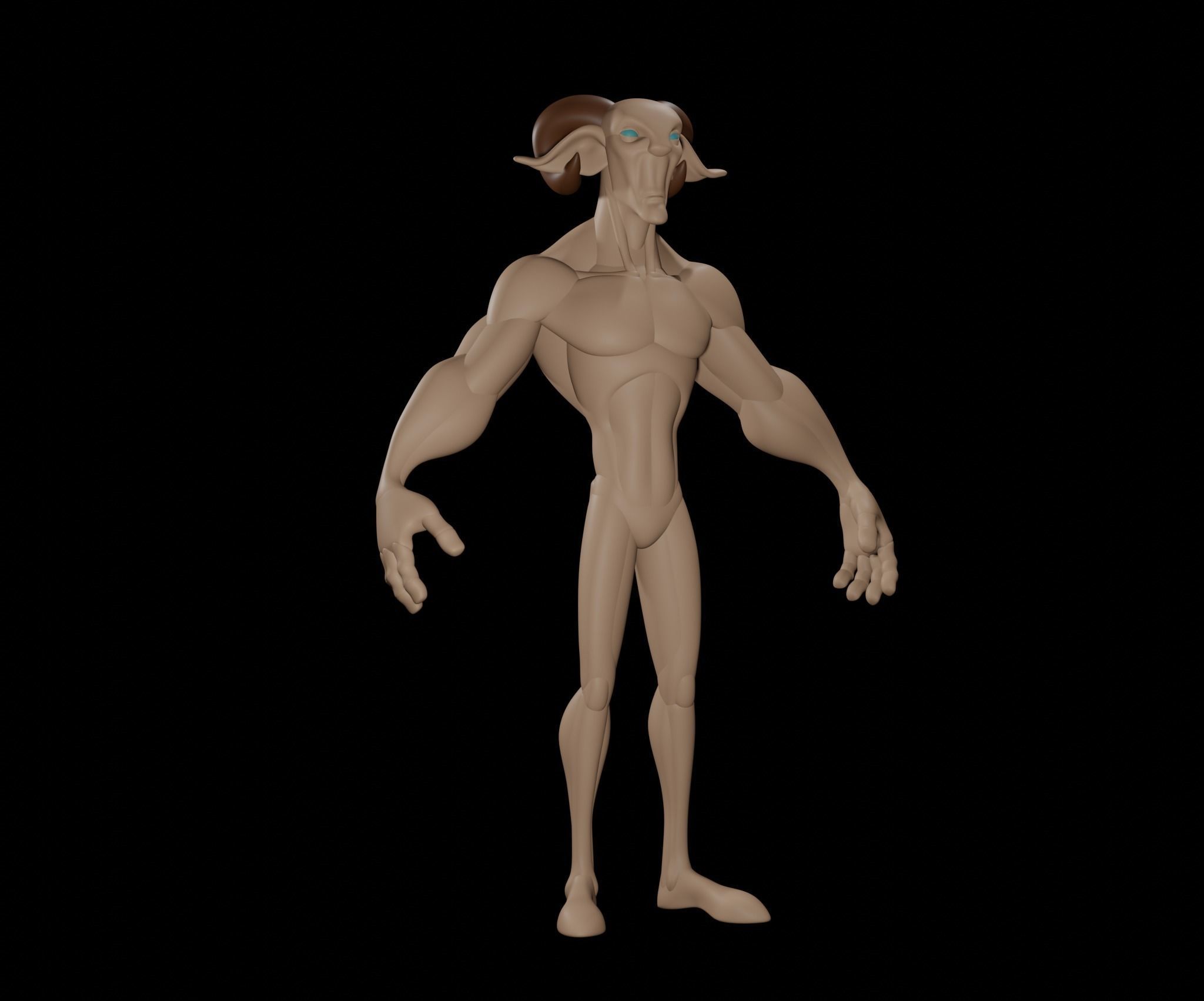 Goat Creature 3D model_4