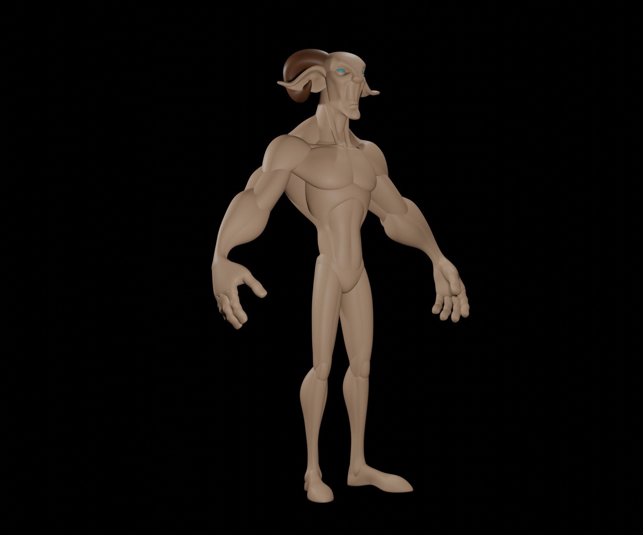 Goat Creature 3D model_7