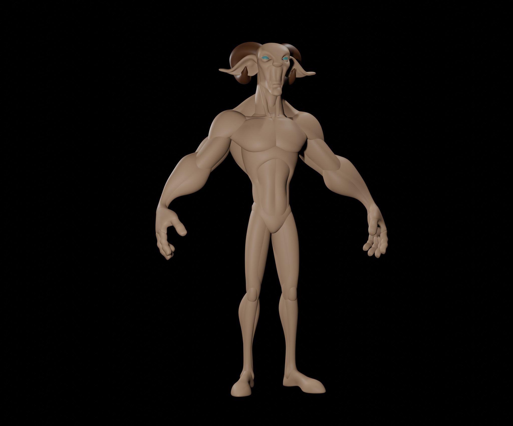 Goat Creature 3D model_1