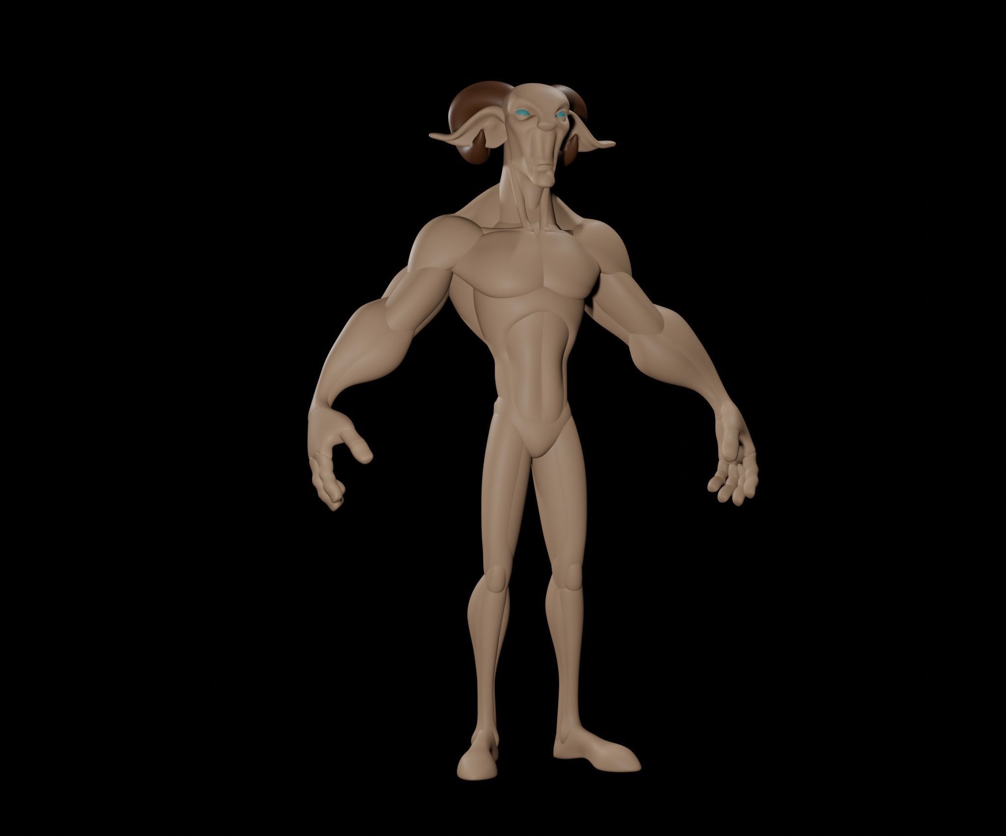 Goat Creature 3D model_2