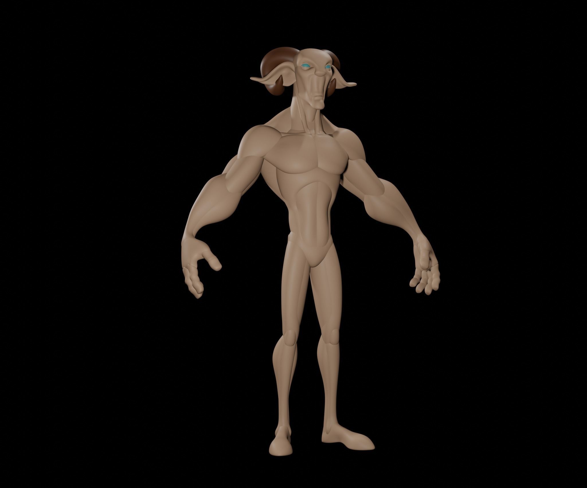 Goat Creature 3D model_3