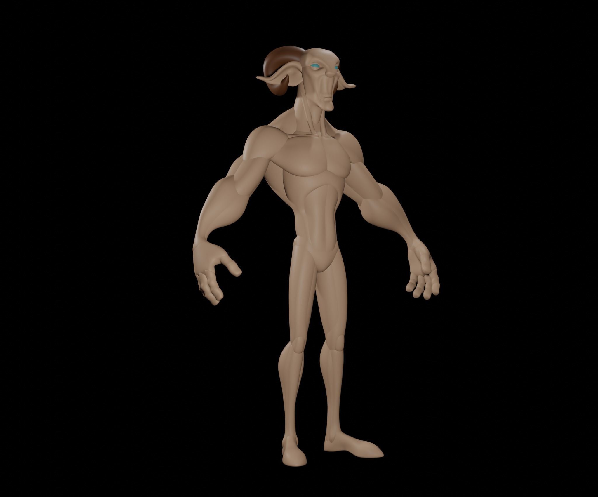 Goat Creature 3D model_6