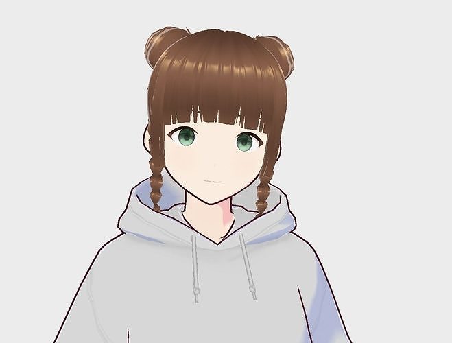 Girl7 girl in hoodie and sneakers 3D model