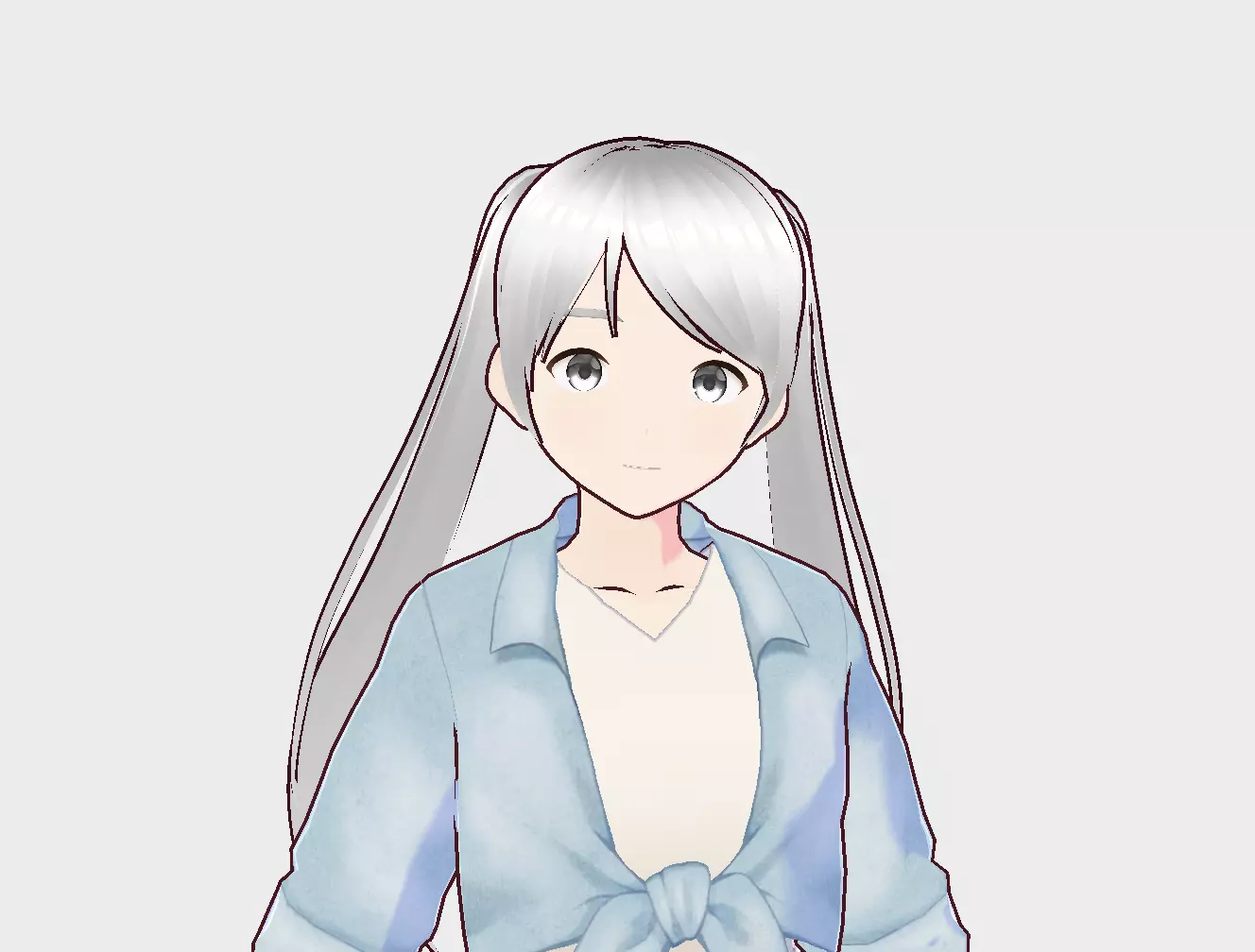 Girl8 anime girl in dress 3D model