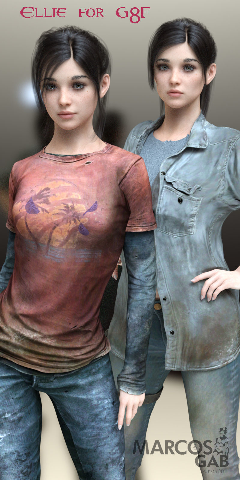 Ellie for Genesis 8 Female 3D model_9